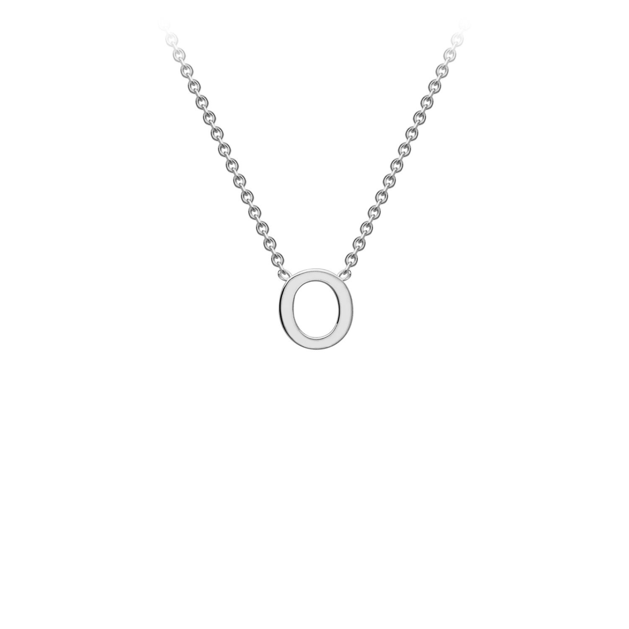 'O' INITIAL ADJUSTABLE NECKLACE - 9K WHITE GOLD