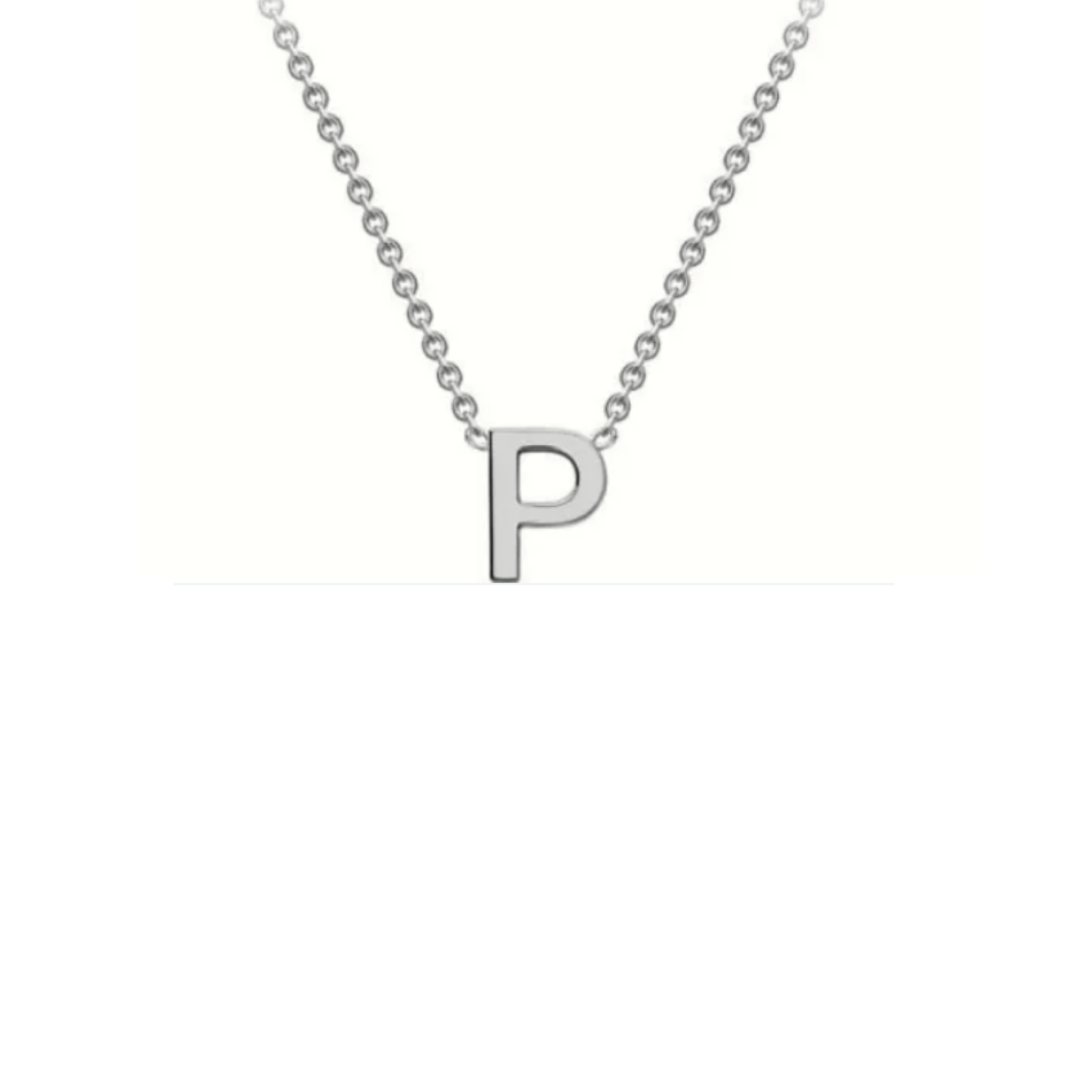 'P' INITIAL ADJUSTABLE NECKLACE - 9K WHITE GOLD