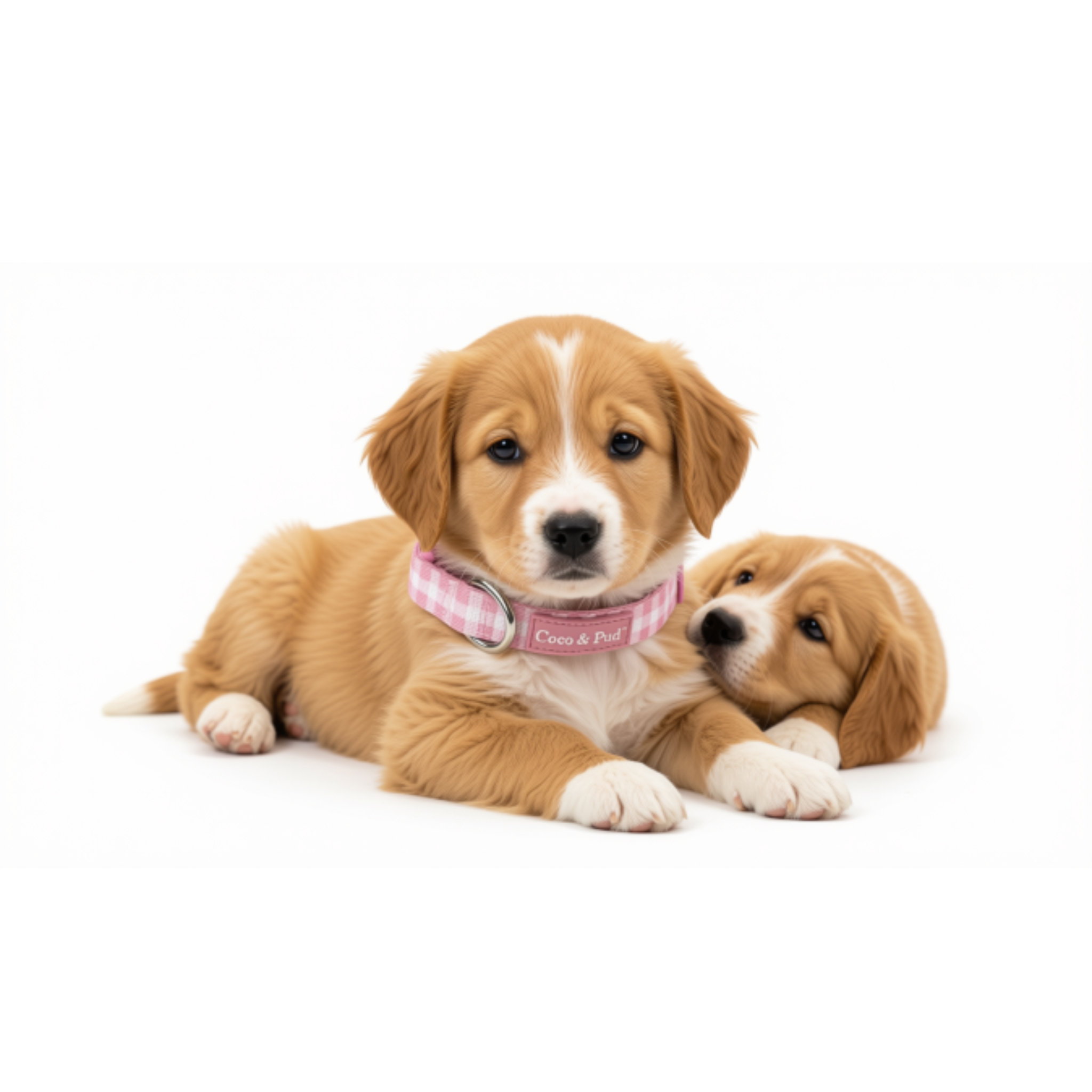 GINGHAM ROSE DOG COLLAR PINK  XXS