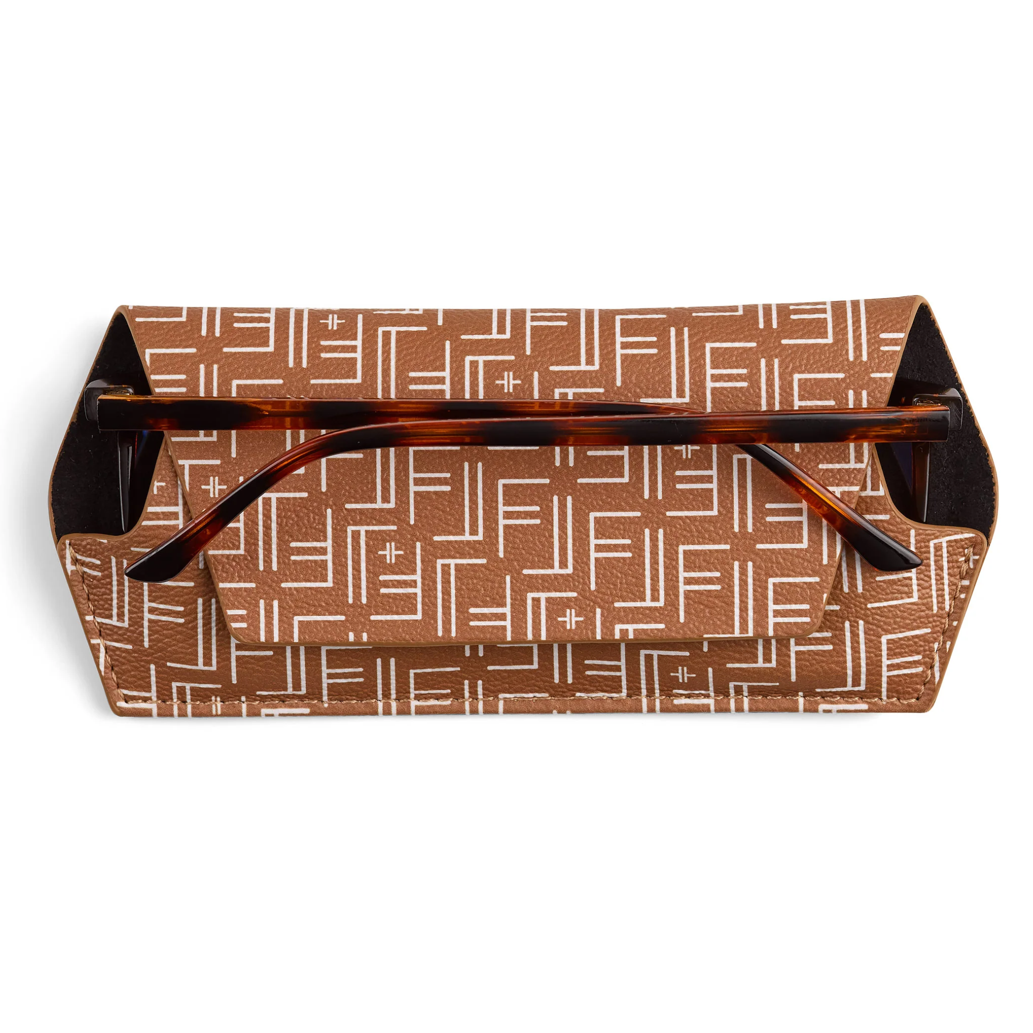 FOX AND LEO VEGAN F & L GLASSES CASE - PRINT TAN