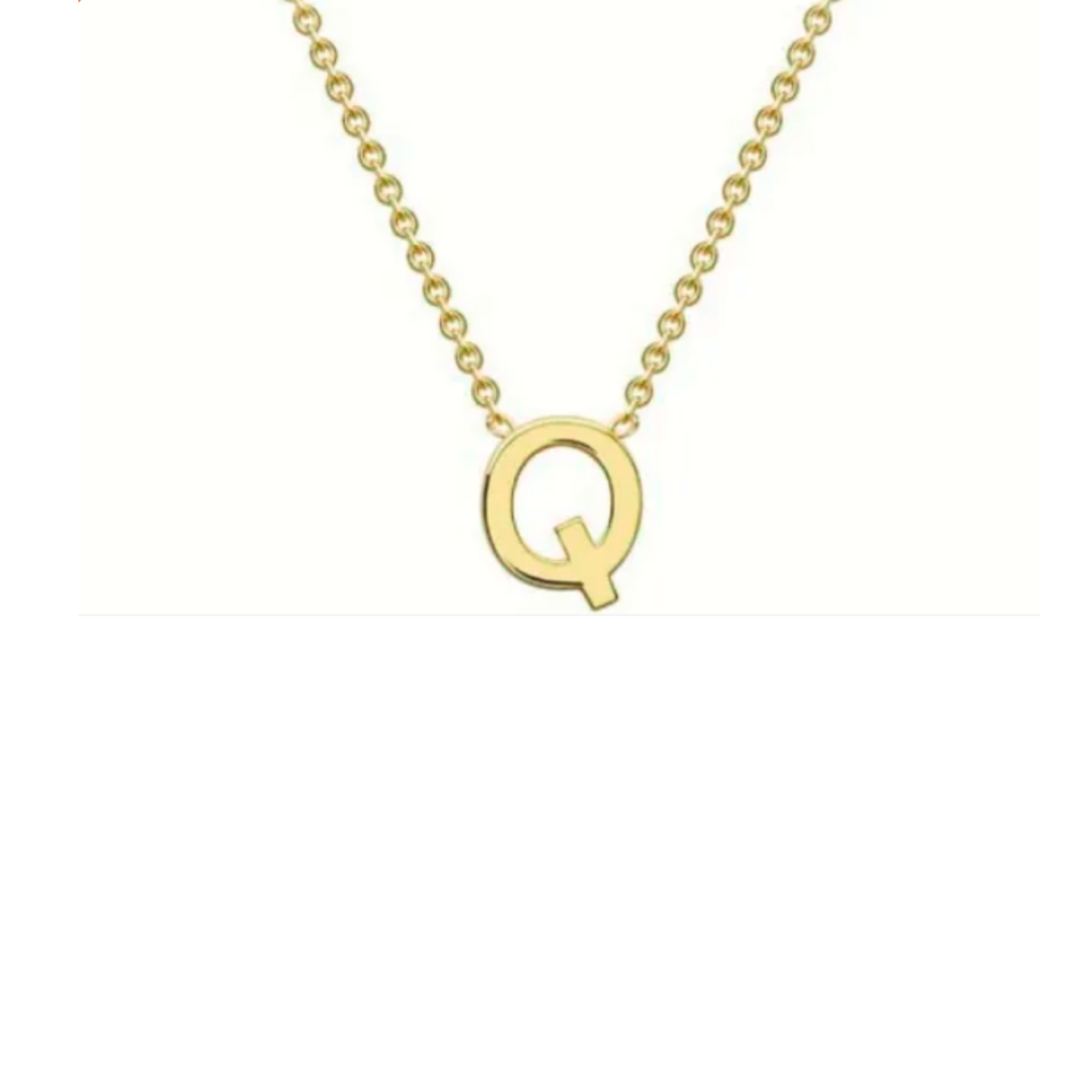 'Q' INITIAL ADJUSTABLE NECKLACE - 9K YELLOW GOLD