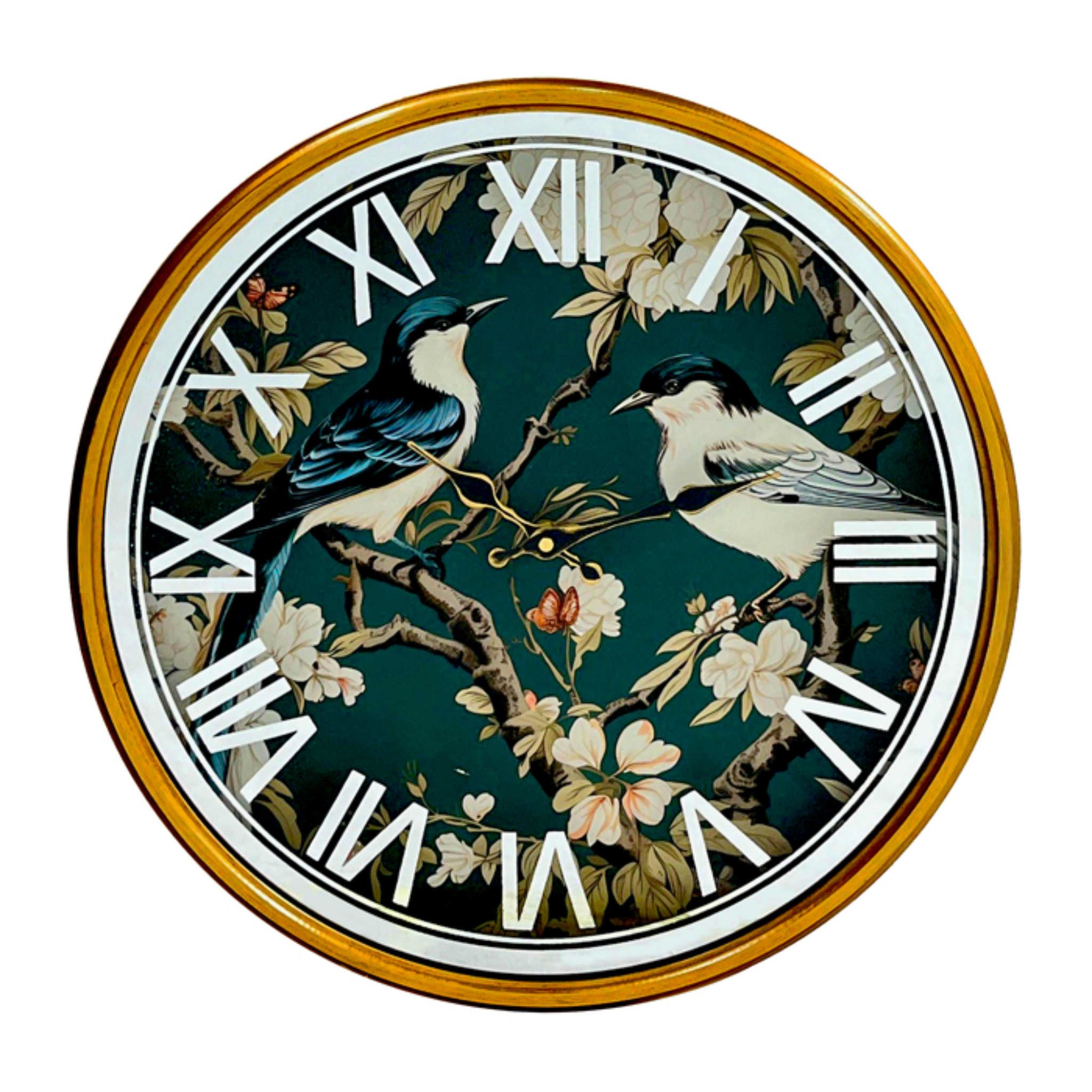 USHER FINCH CLOCK GOLD BLUE