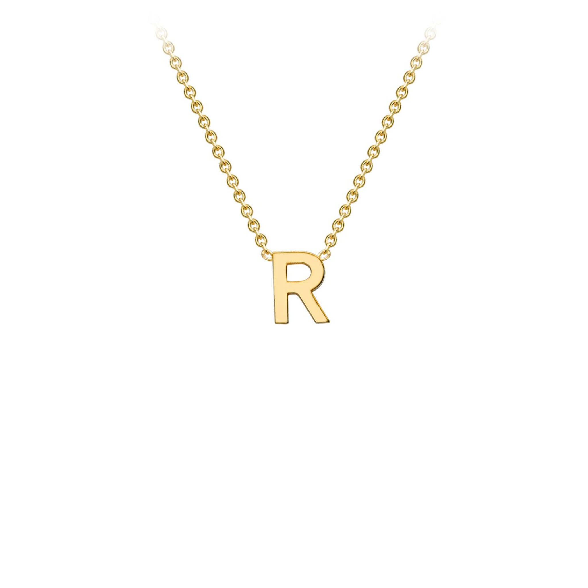 'R' INITIAL ADJUSTABLE NECKLACE - 9K YELLOW GOLD