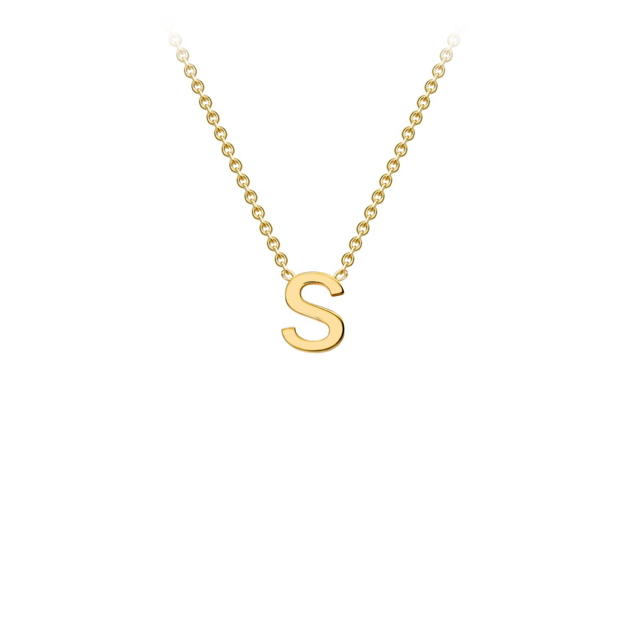 'S' INITIAL ADJUSTABLE NECKLACE - 9K YELLOW GOLD