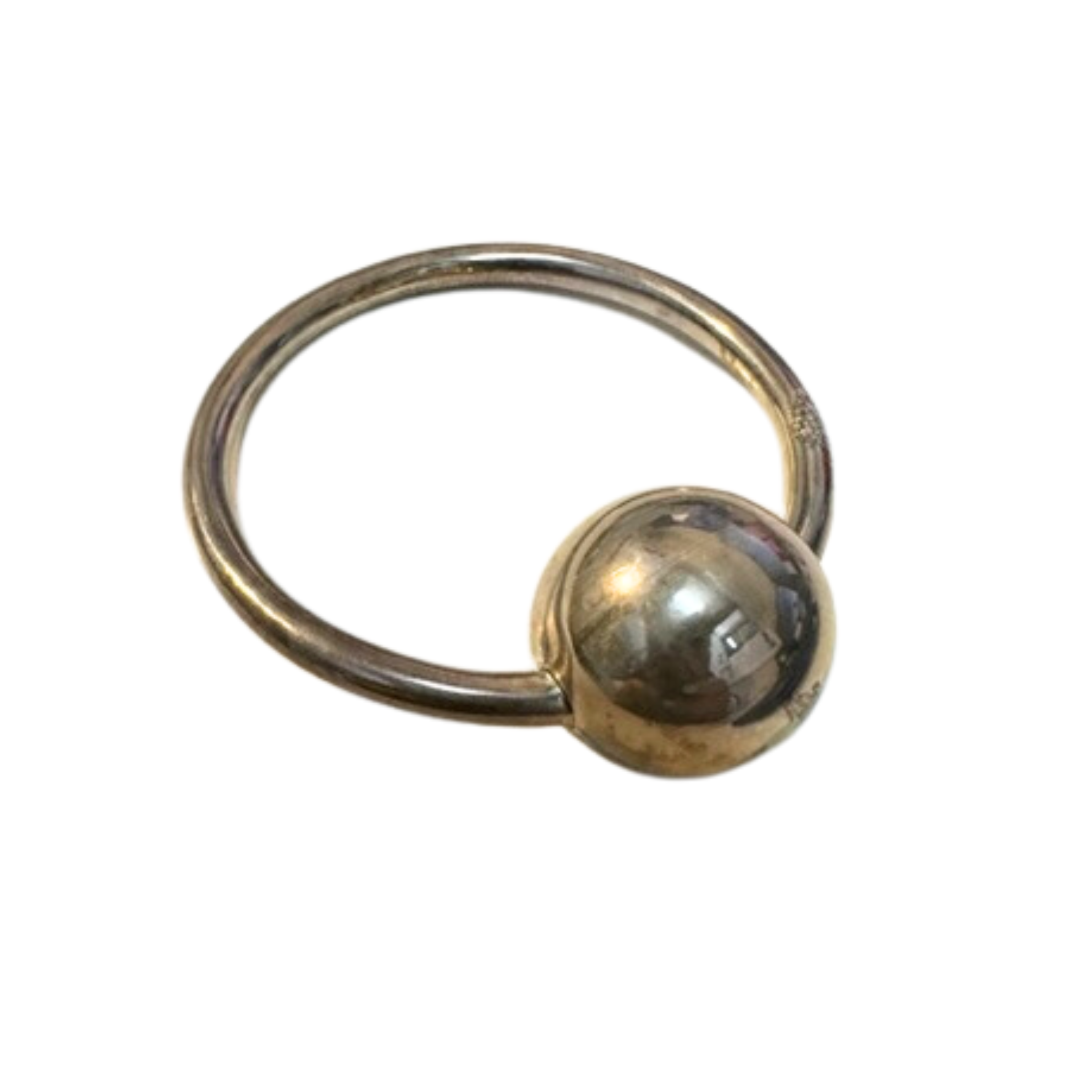 STERLING SILVER 925 CIRCLE BABY TEETHER RATTLE USA