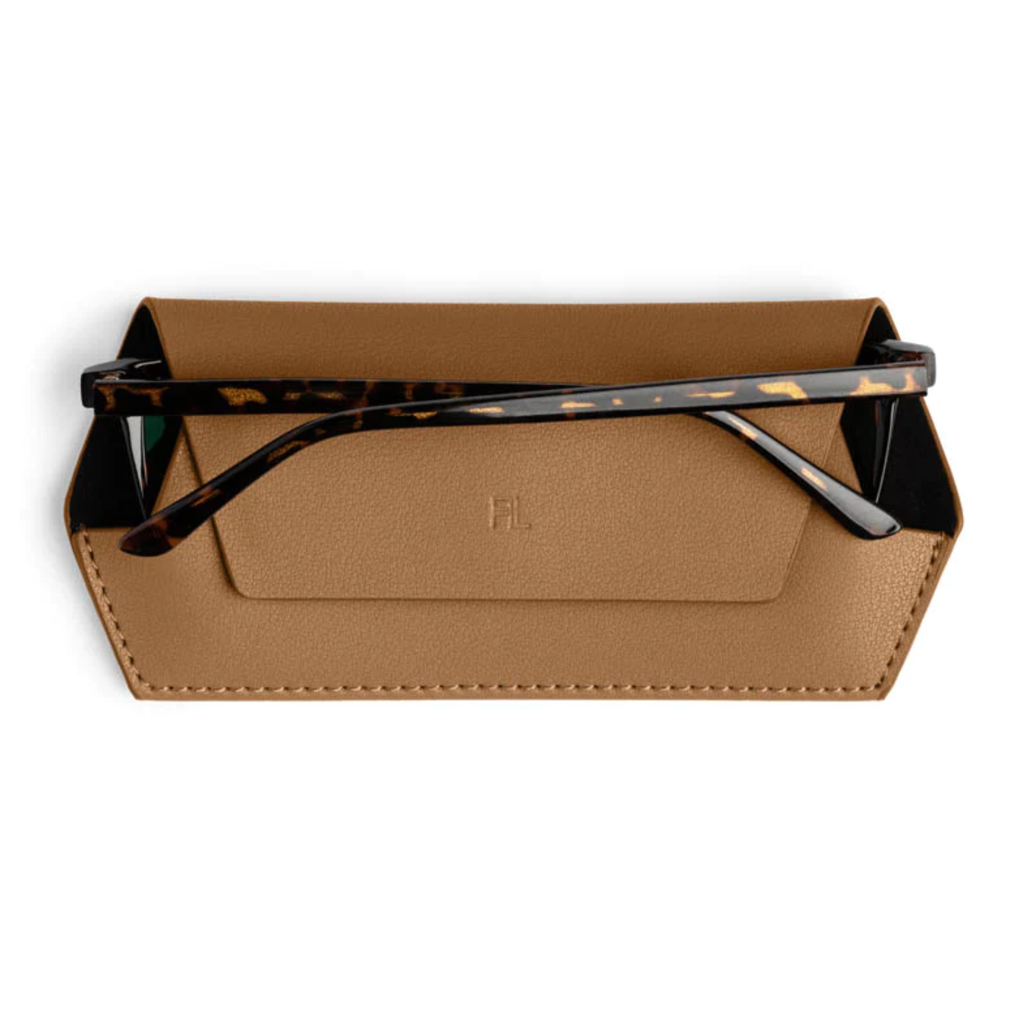 FOX AND LEO LEATHER GLASSES CASE - TAN