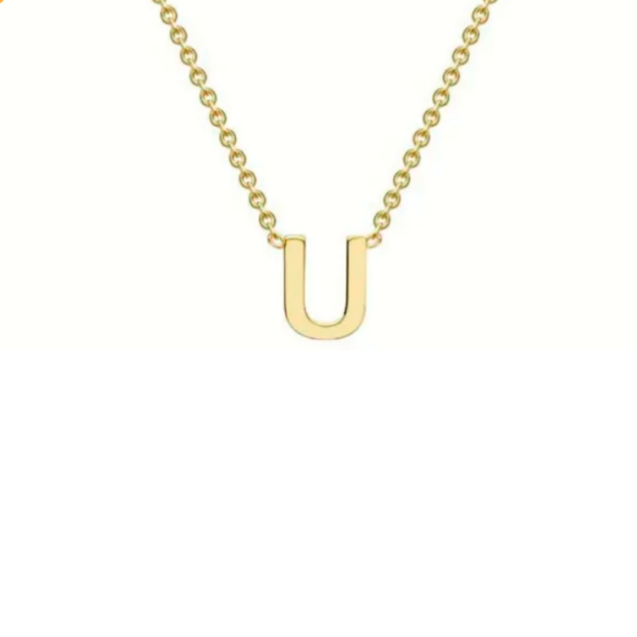 'U' INITIAL ADJUSTABLE NECKLACE - 9K YELLOW GOLD