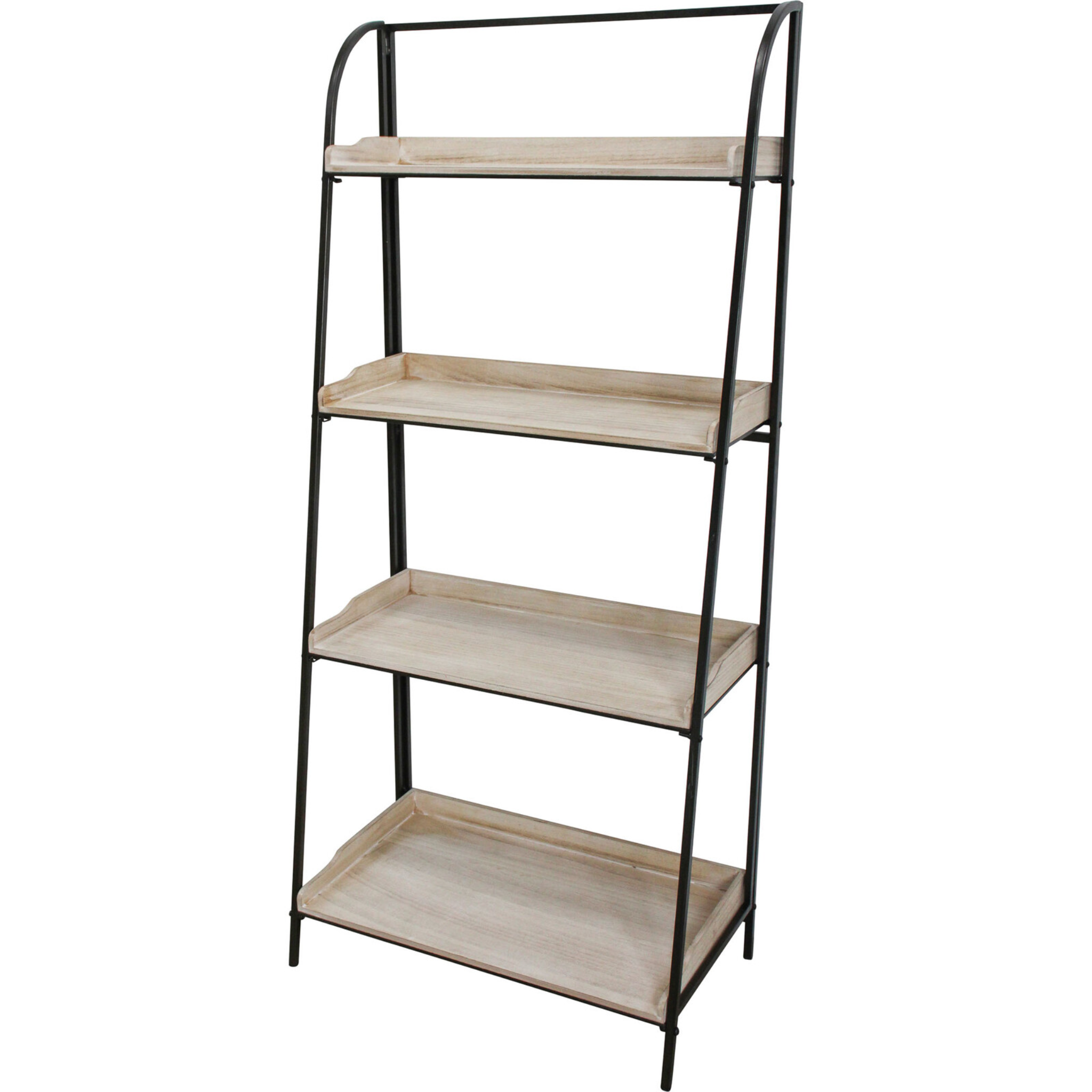 BAKERS STAND VILLA BLACK METAL FRAME AND 4 WOOD SHELVES