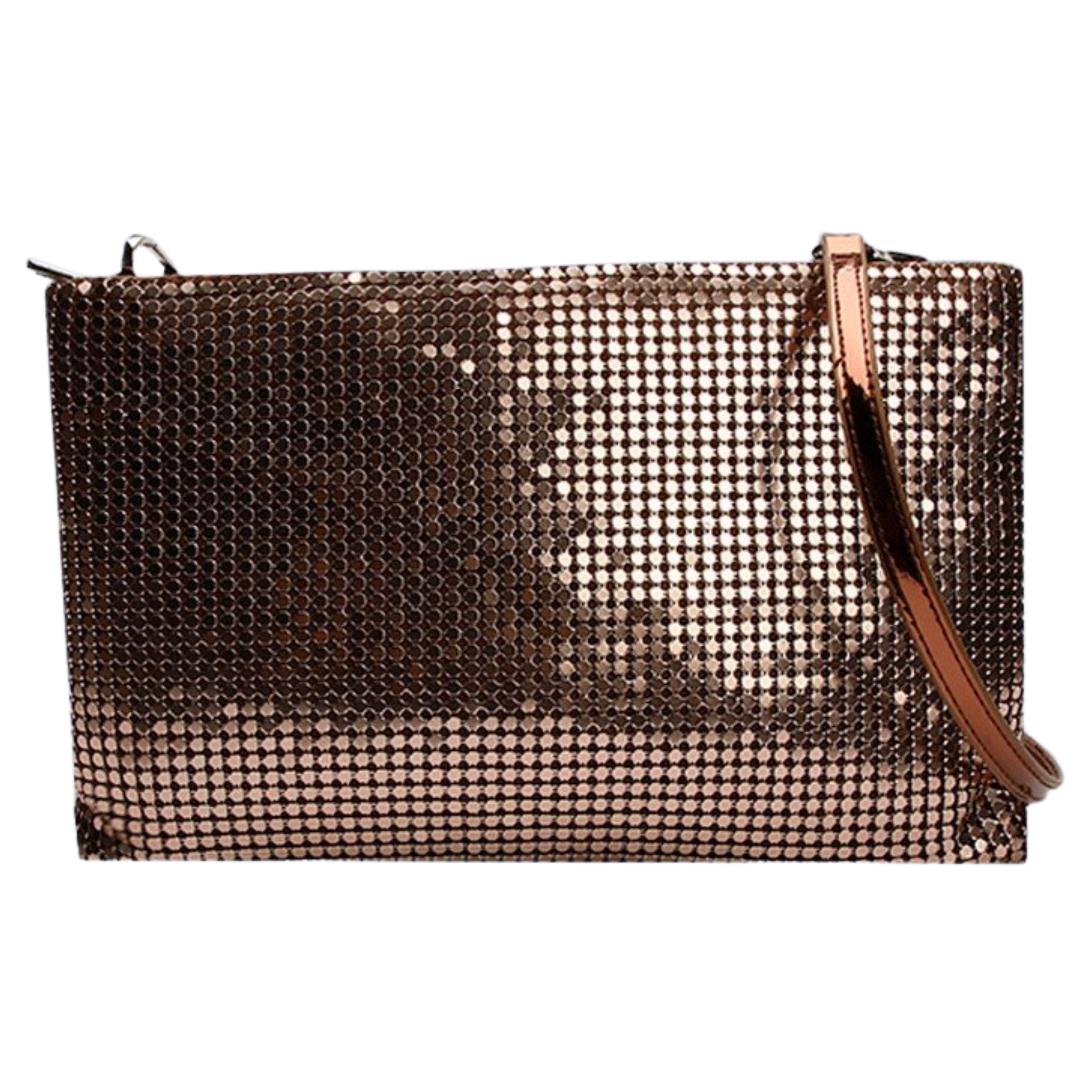 GLOMESH STYLE EVENING BAG WITH SHOULDER STRAP BRONZE