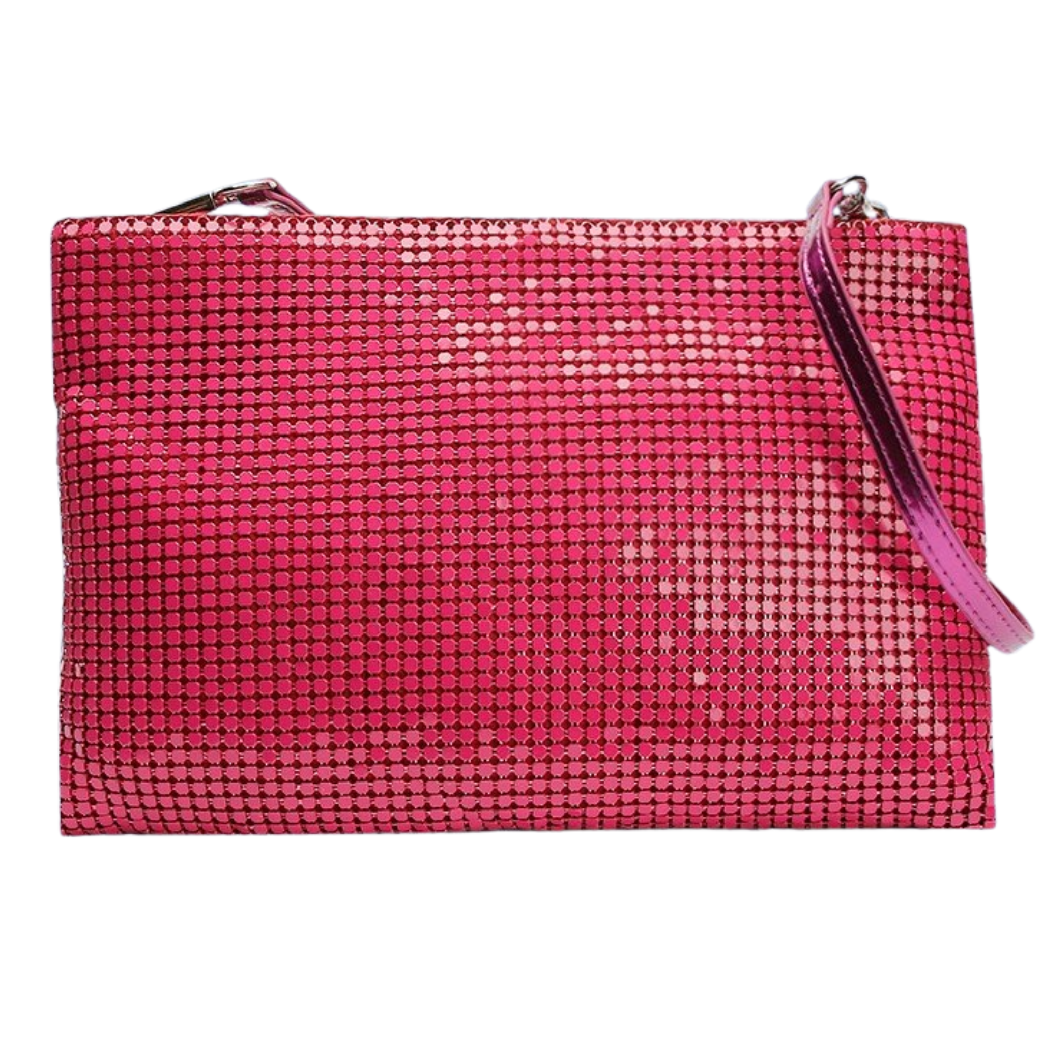 GLOMESH STYLE EVENING BAG WITH SHOULDER STRAP FUCSIA