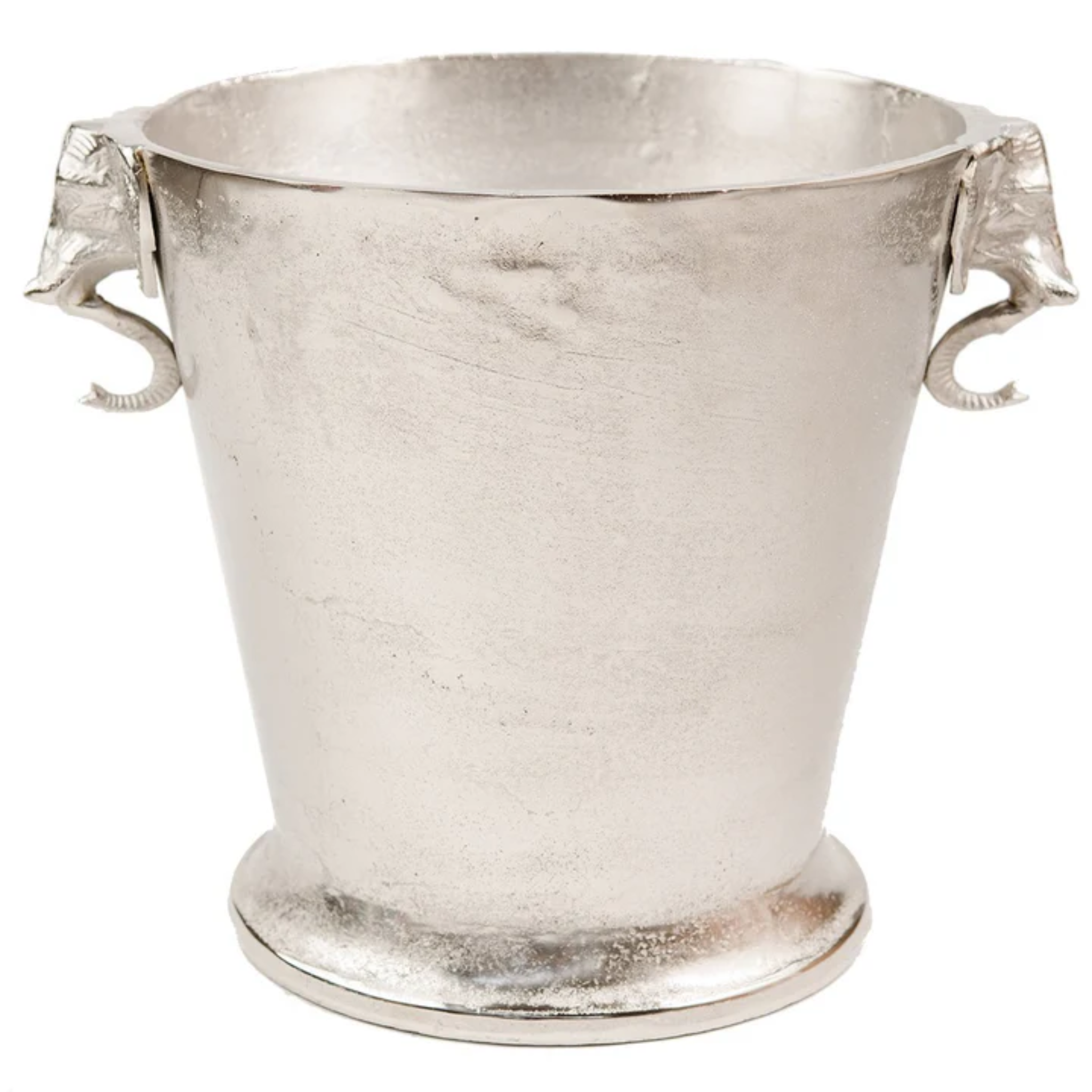 ELEPHANT  (TRUNK UP) WINE CHAMPAGNE BUCKET - RAW NICKEL