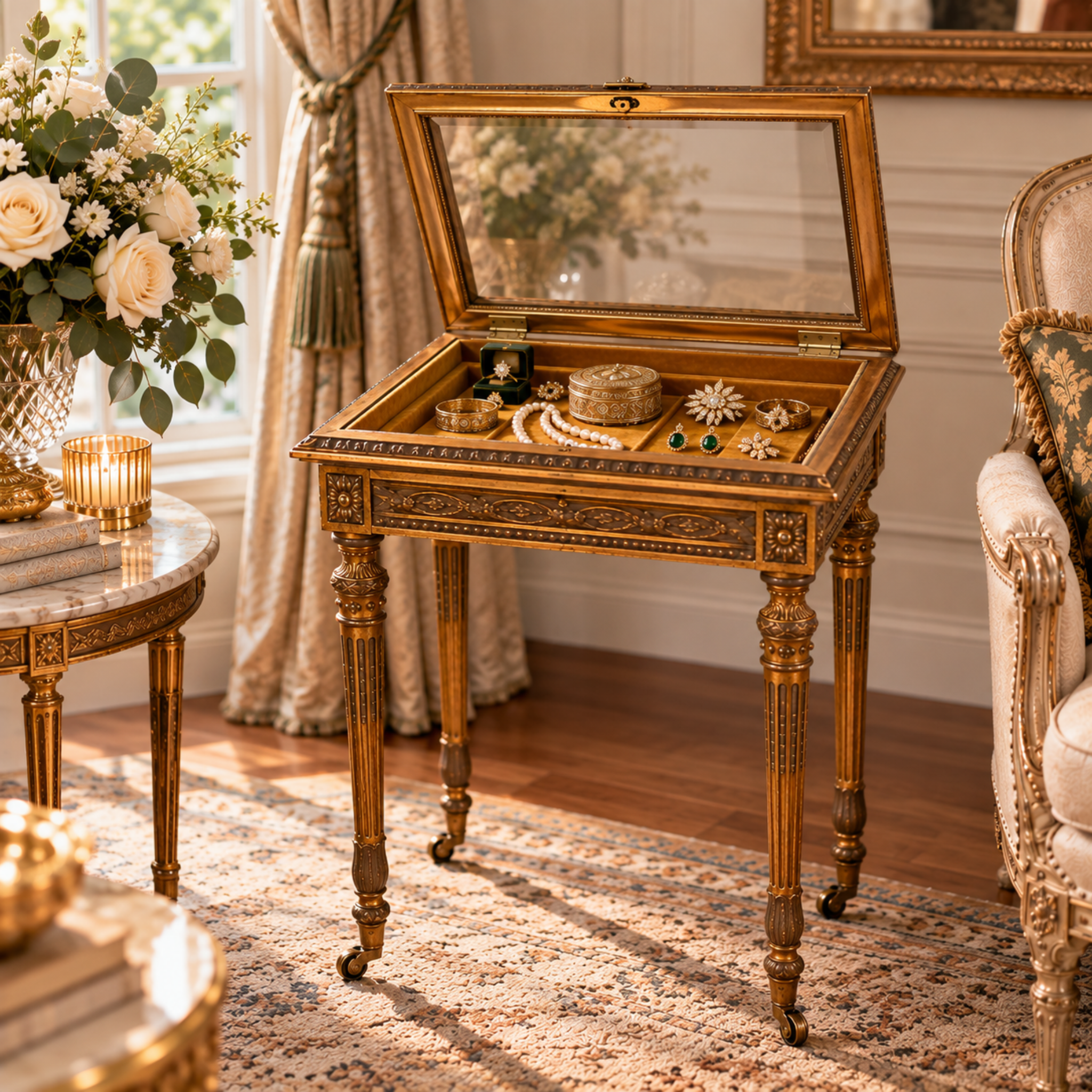 FRENCH DIRECTOIRE BIJOUTERIE VITRNE TABLE