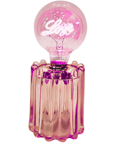 GLASS LED LOVE LAMP PINK