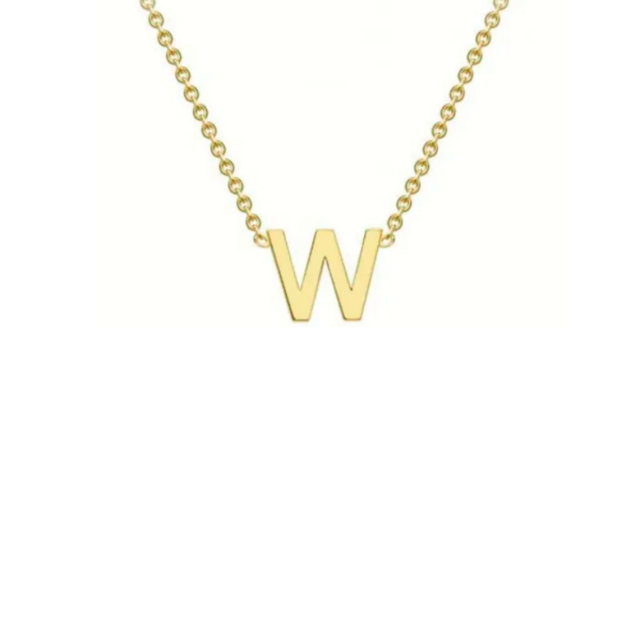 'W' INITIAL ADJUSTABLE NECKLACE - 9K YELLOW GOLD