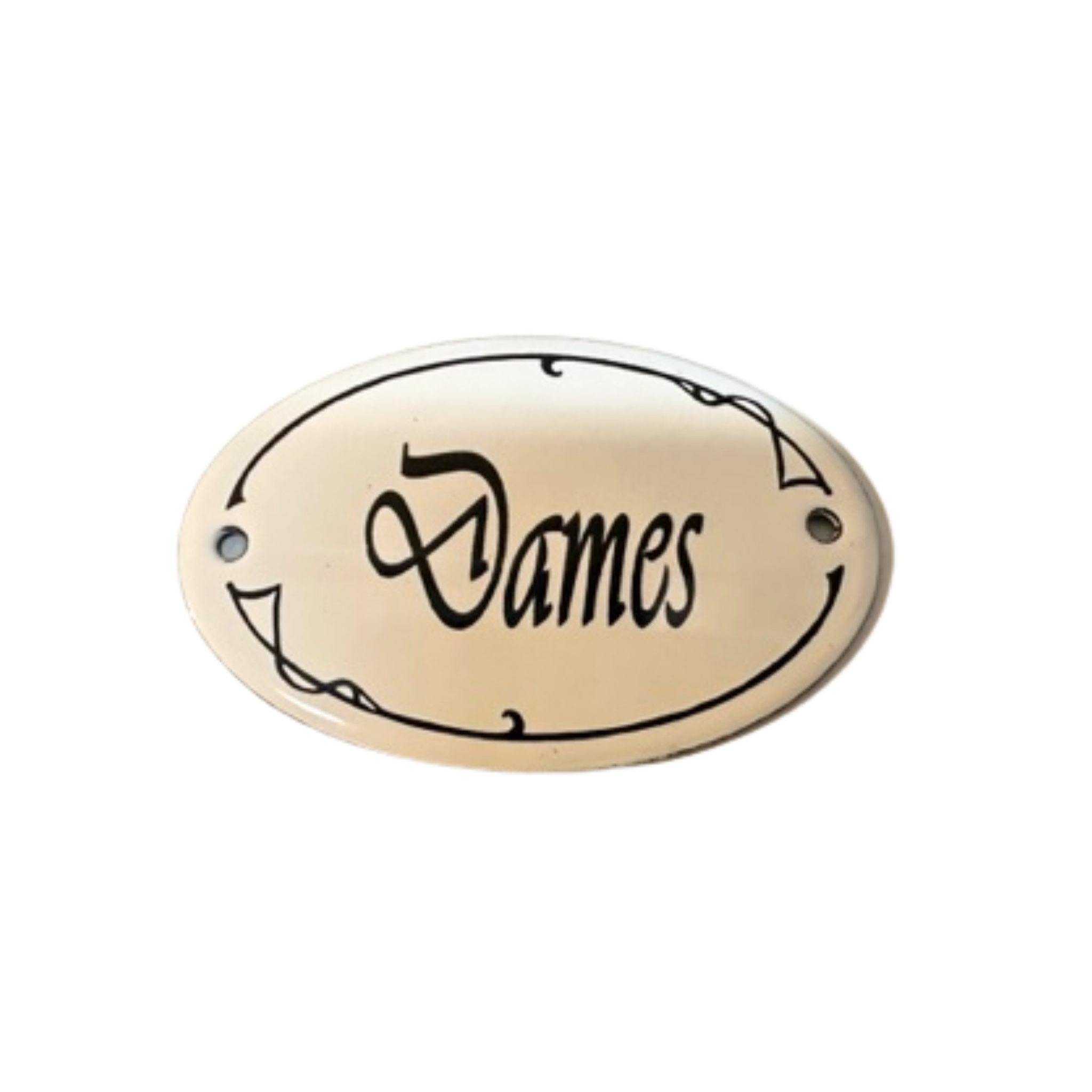 HANDCRAFTED IN FRENCH VILLAGE ENAMEL PLAQUE ' WOMEN'S BATHROOM'