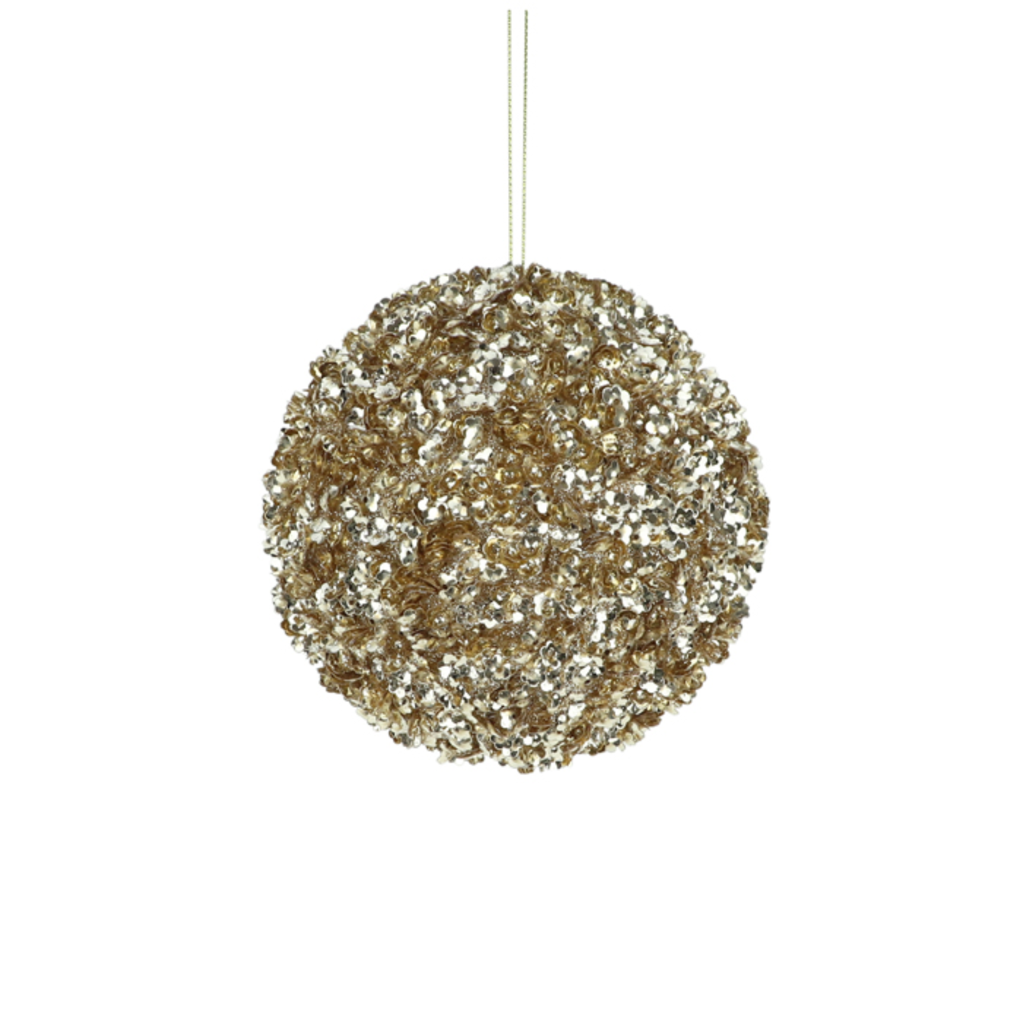 STYRO BEADED SEQUIN BALL CHAMPANGE SMALL