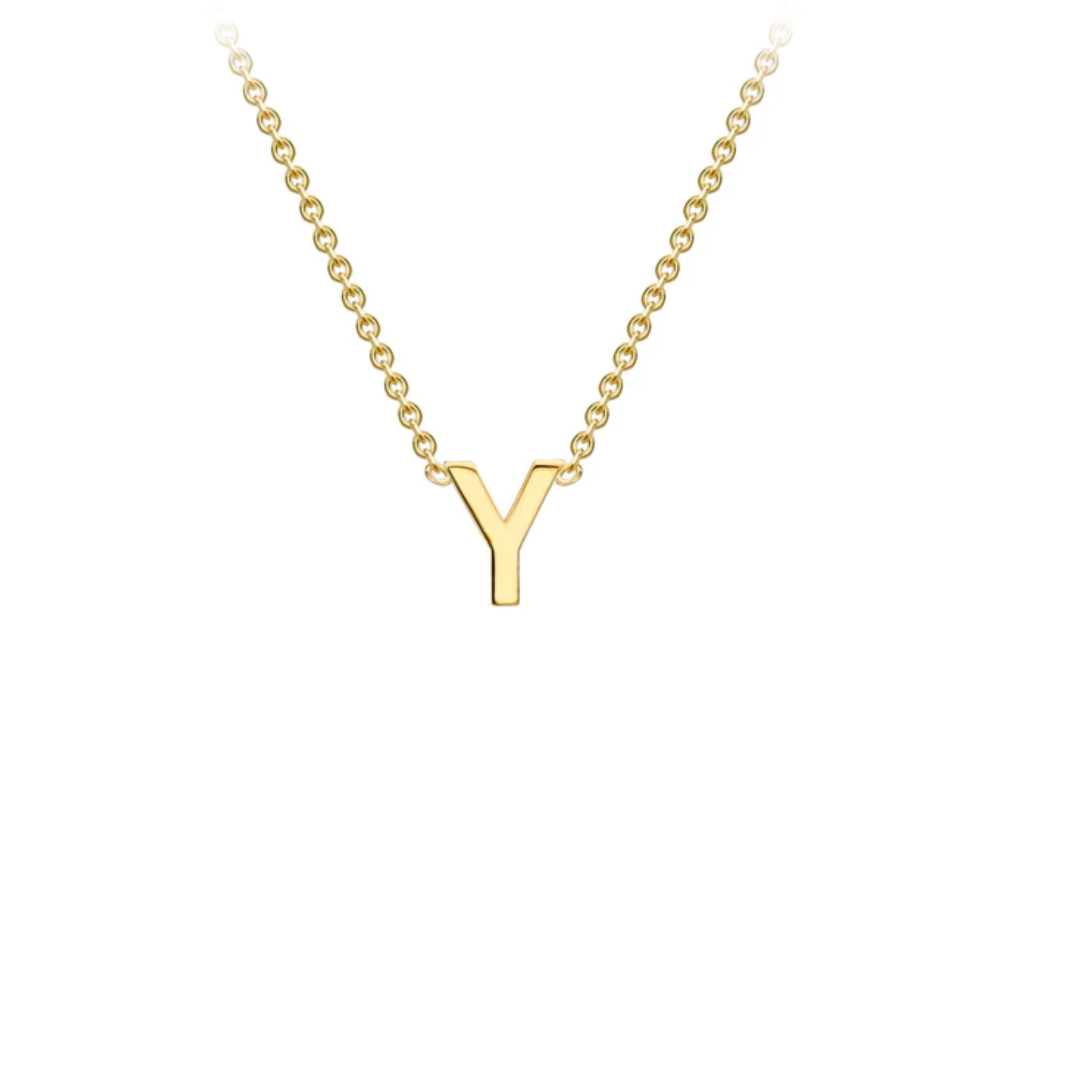 'Y' INITIAL ADJUSTABLE NECKLACE - 9K YELLOW GOLD