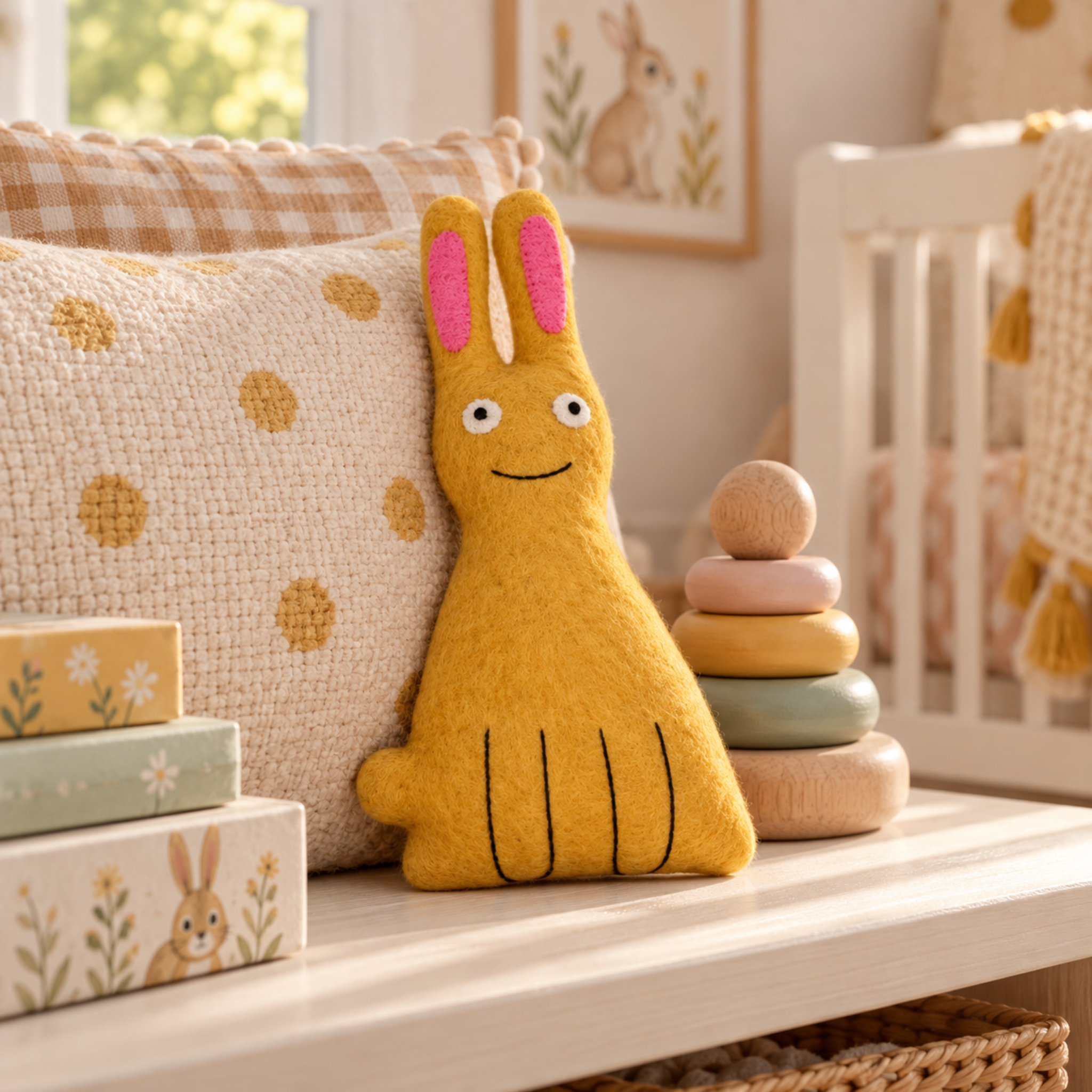 PAPOOSE BUNNY PLUSH TOY - YELLOW
