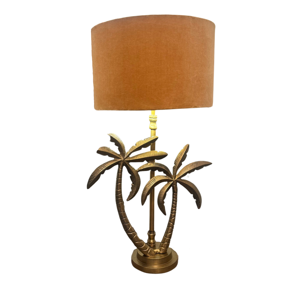 LAMP BASE DOUBLE PALM - ANTIQUE GOLD