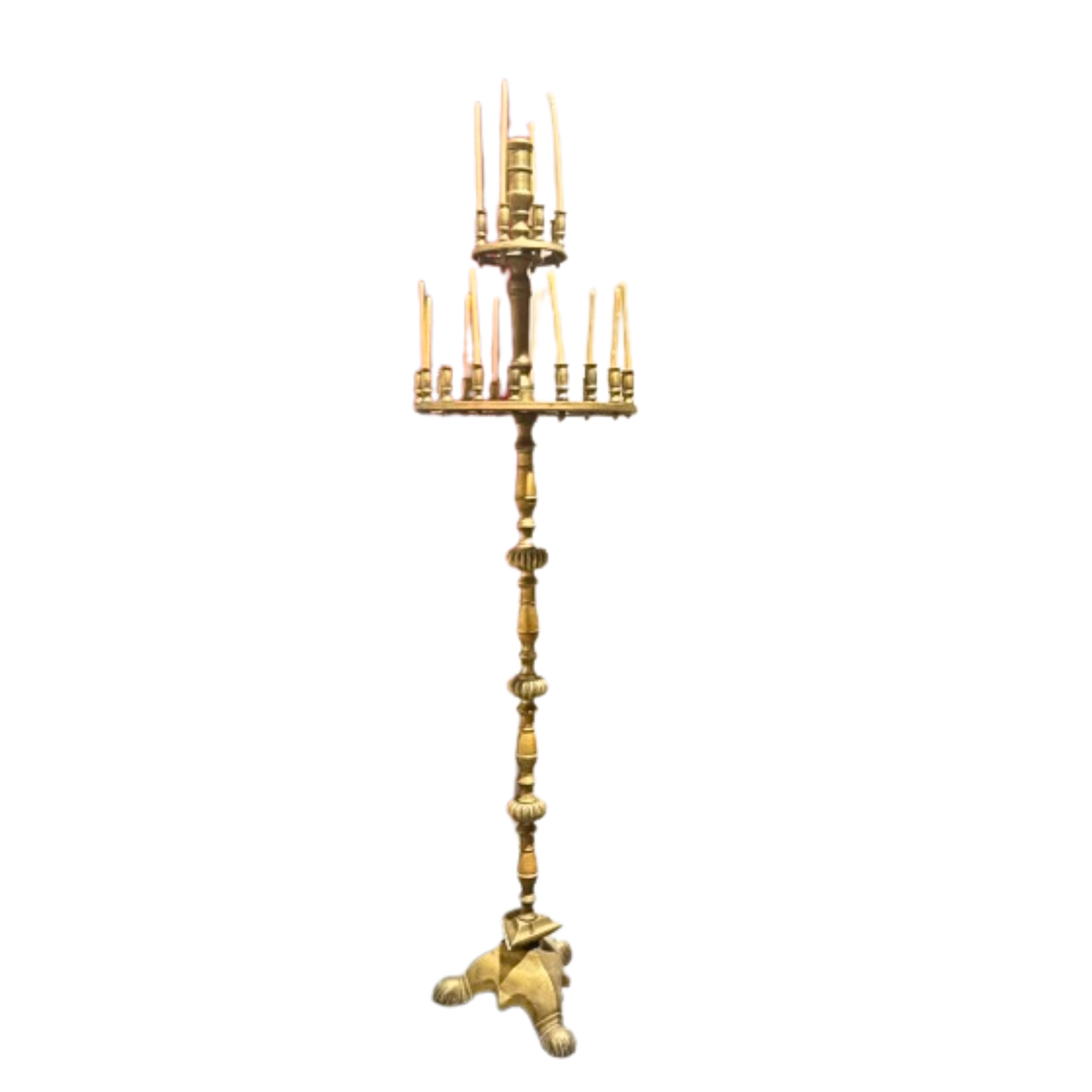 CIRCA EARLY 1900S SOLID BRASS GREEK NAXOS CANDLABRA