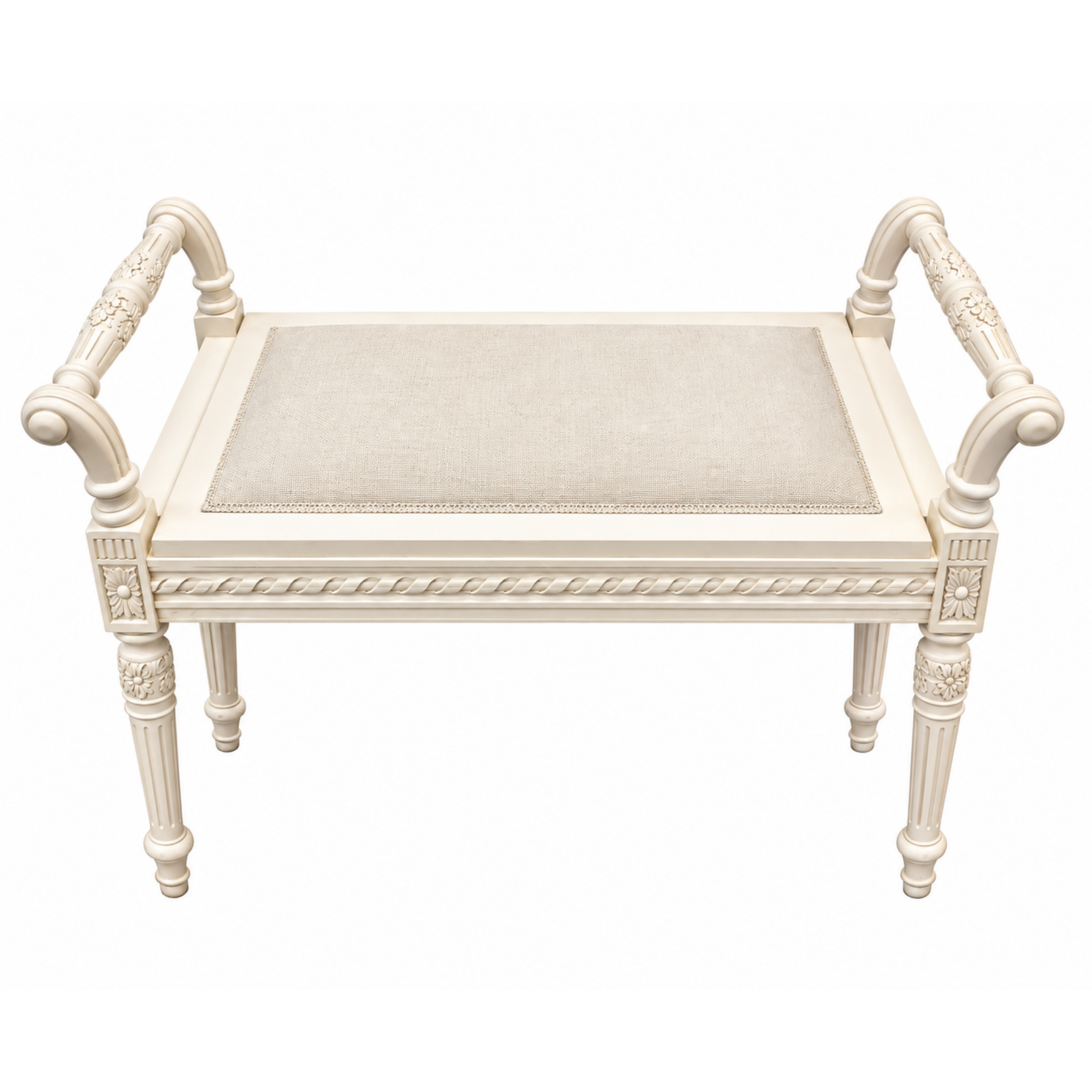 FRENCH LOUIS XIV CARVED MAHOGANY BENCH