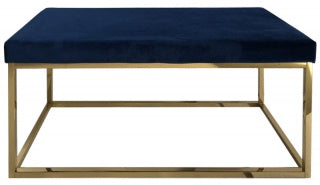 STALLOMAN ROYAL BLUE VELVET BENCH/OTTOMAN