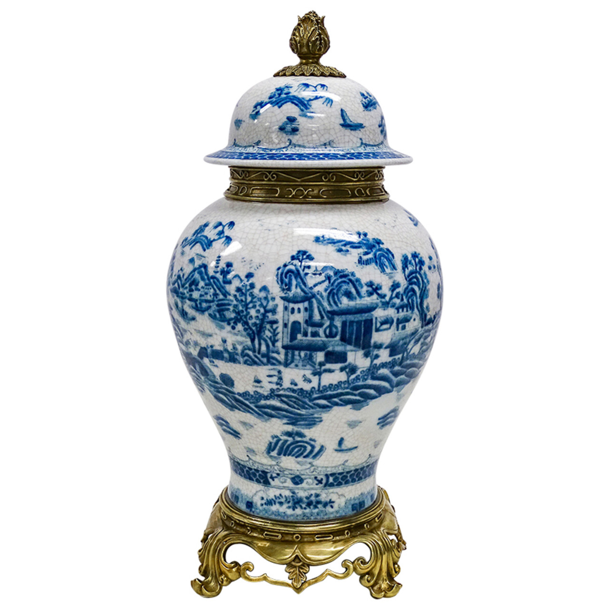 AMARA BRONZE AND PORCELAIN  ORIENTALE URN