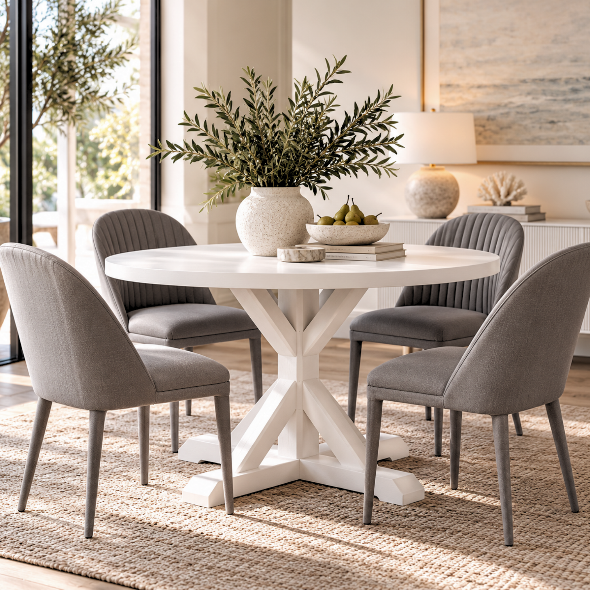 ROUND DINING TABLE MOUNTAIN ASH 120 DIA - WHITE