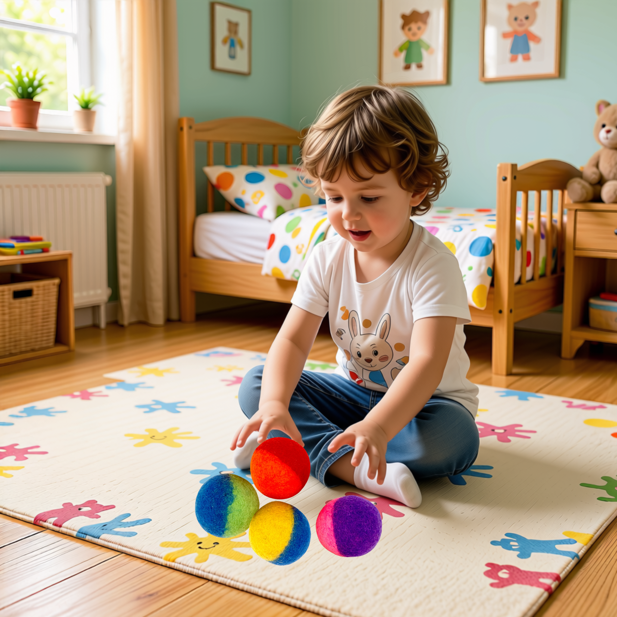 FUNKY FELT BALLS 4PC - PAPOOSE TOYS