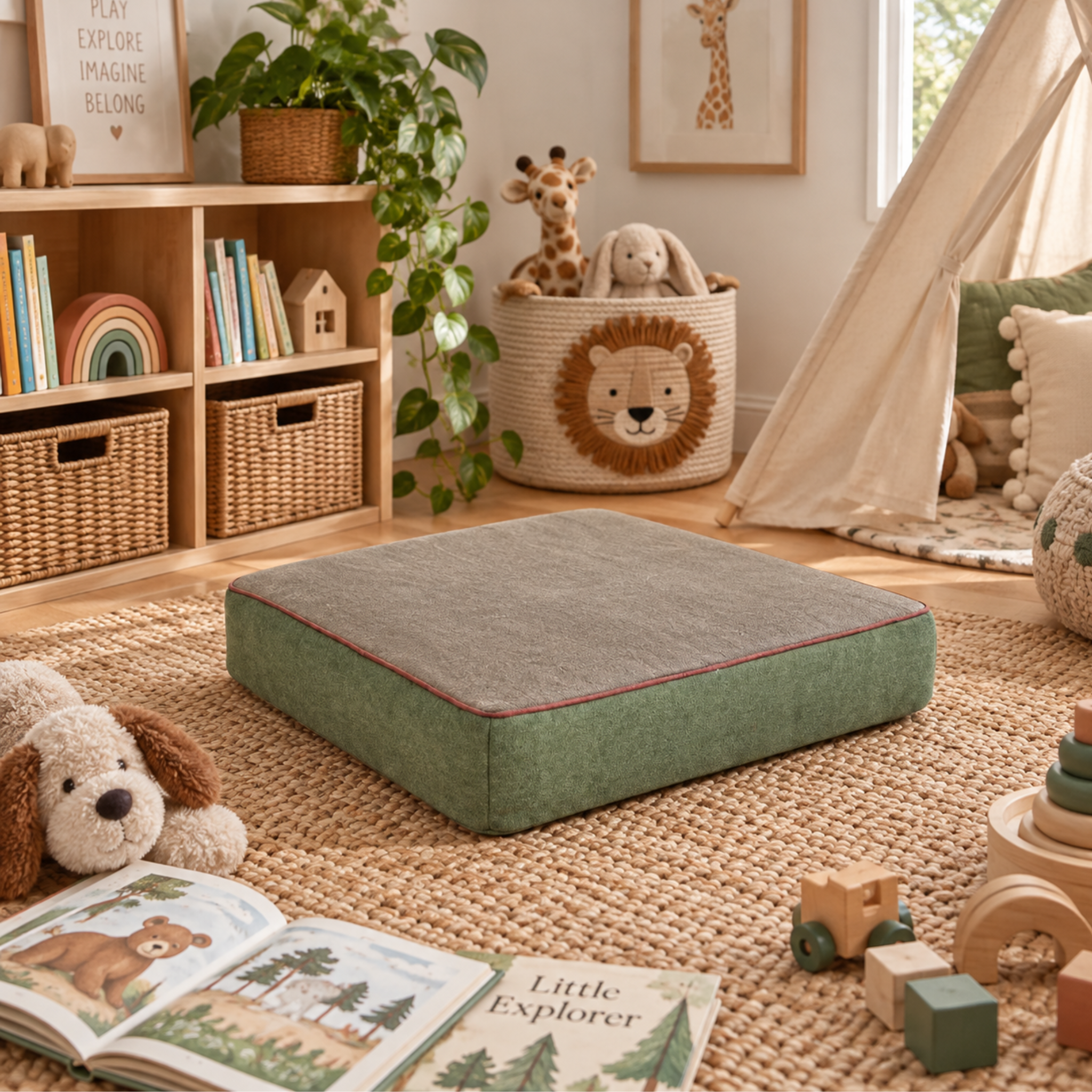PAPOOSE TOYS FLOOR CUSHION LARGE  GREY