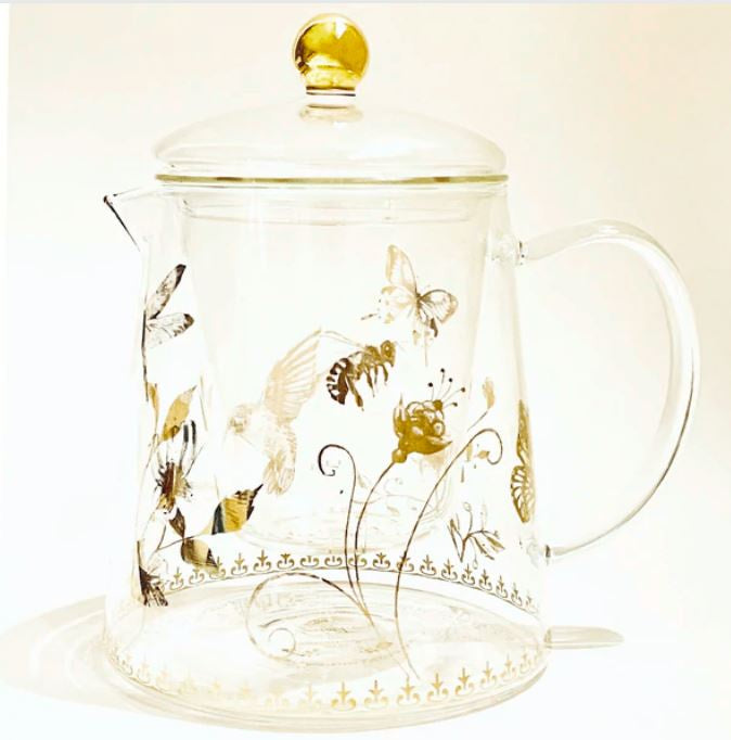 GARDEN THEME GLASS TEAPOT - 800ML
