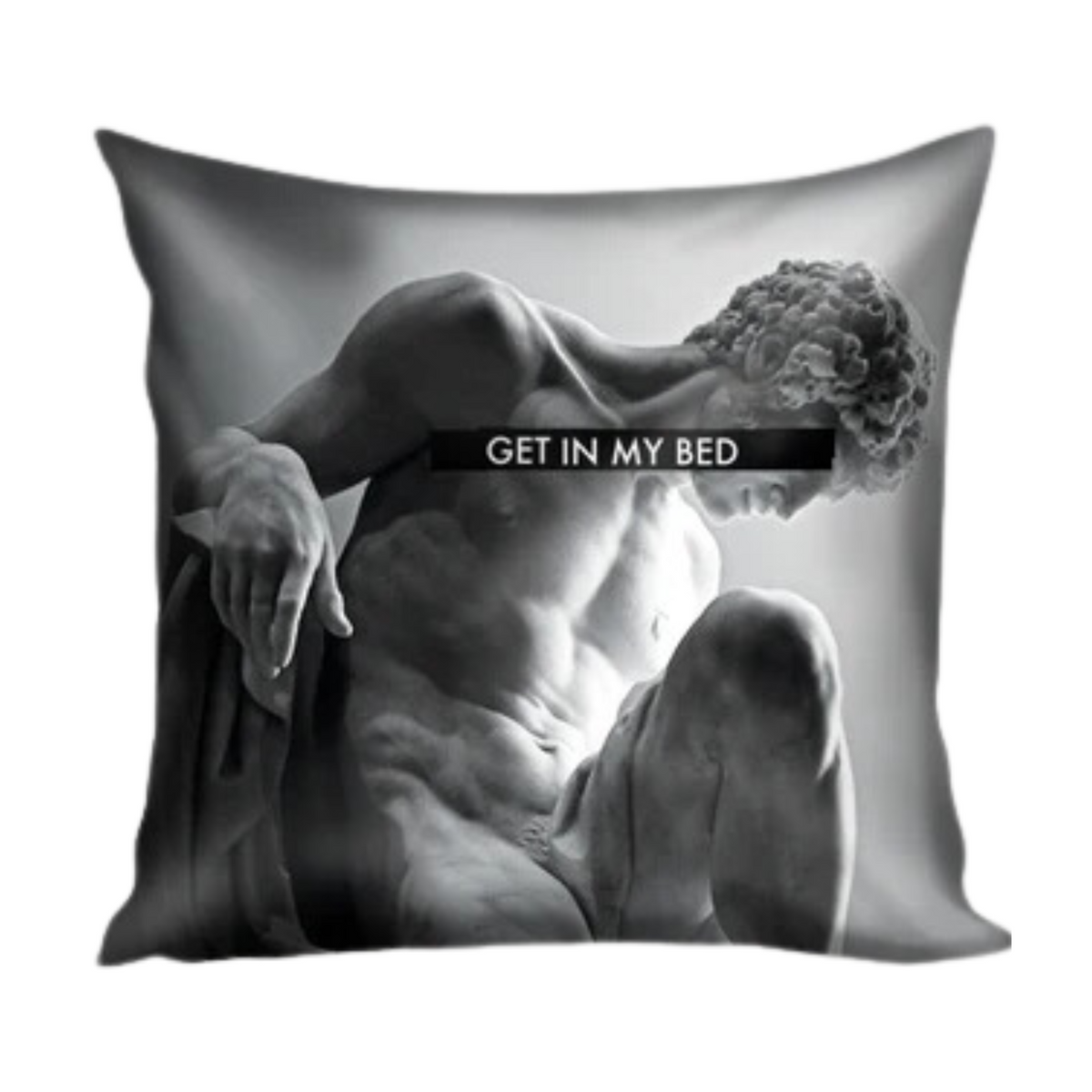 "GET IN MY BED' BAROQUE HANDMADE CUSHION -MEXICO