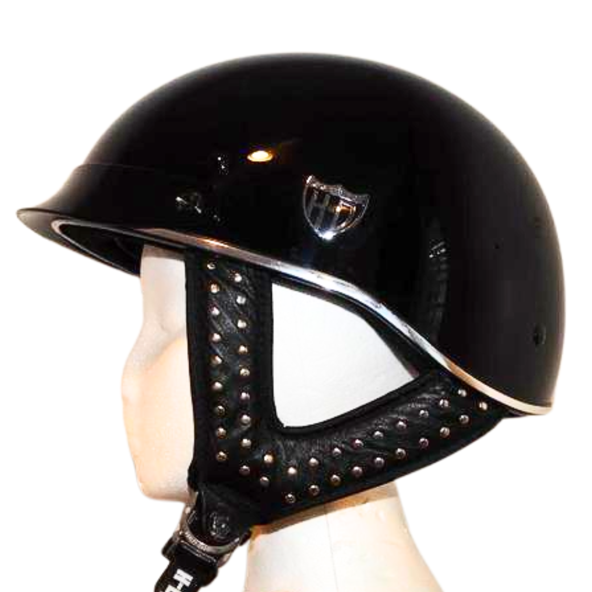HARLEY DAVIDSON WOMEN'S HALF FACE HELMET STUDDED CHIN STRAP SMALL