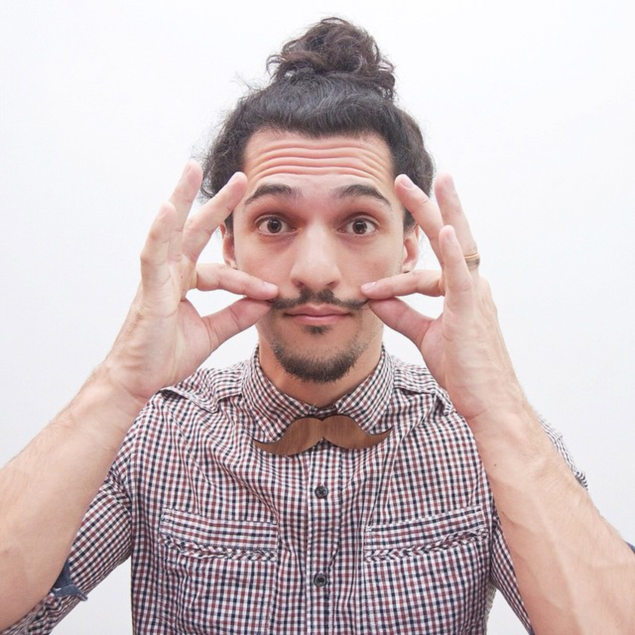 HAVOK DESIGNS USA LASER CUT WOOD MOUSTACHE BOW TIE