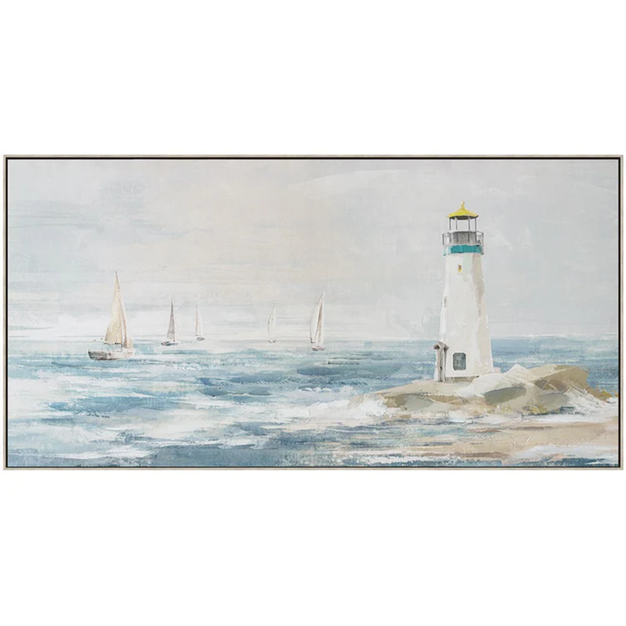 BLUFF HEAD LIGHTHOUSE FRAMED CANVAS WALL ART