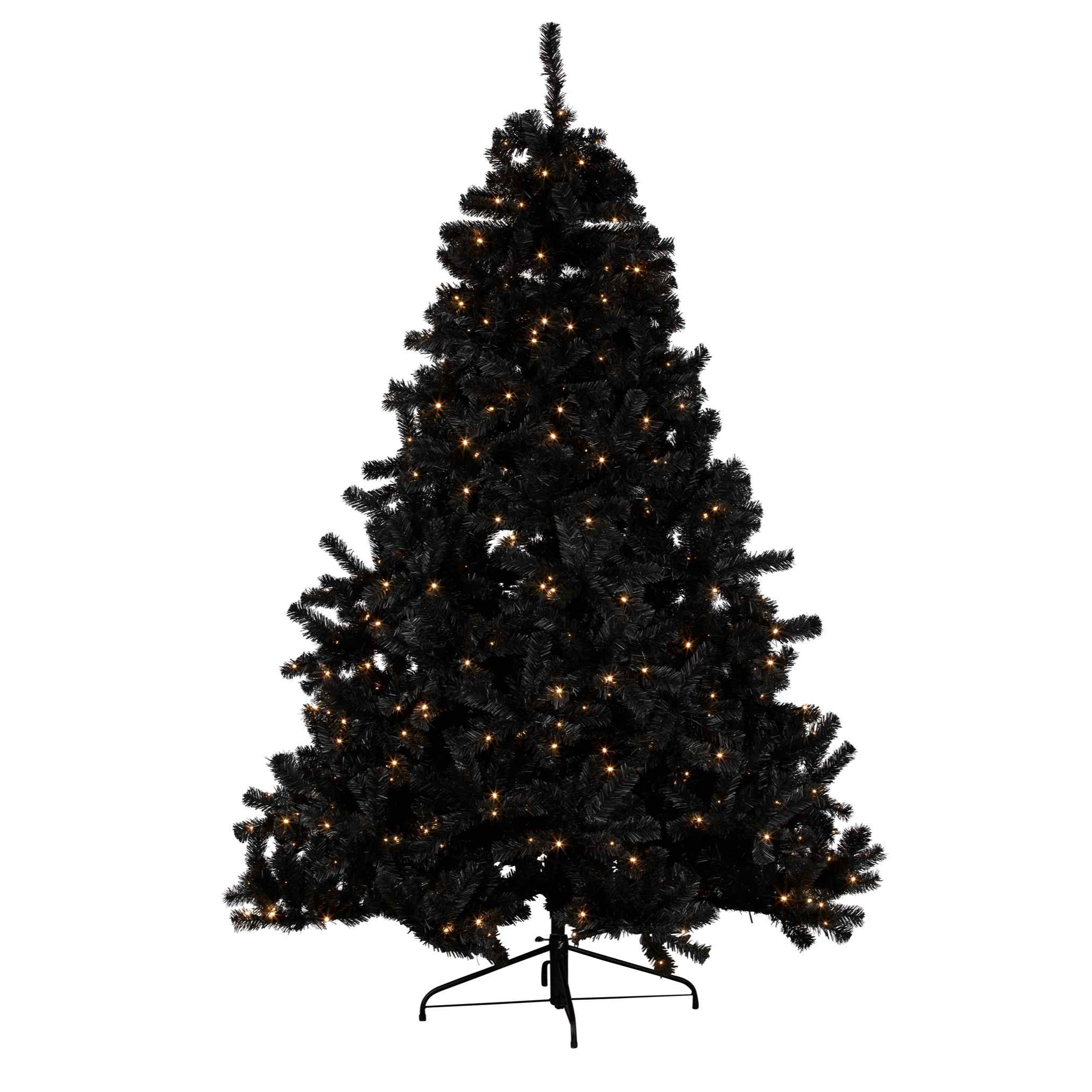 BLACK CHRISTMAS TREE WITH LED LIGHTS - 6FT