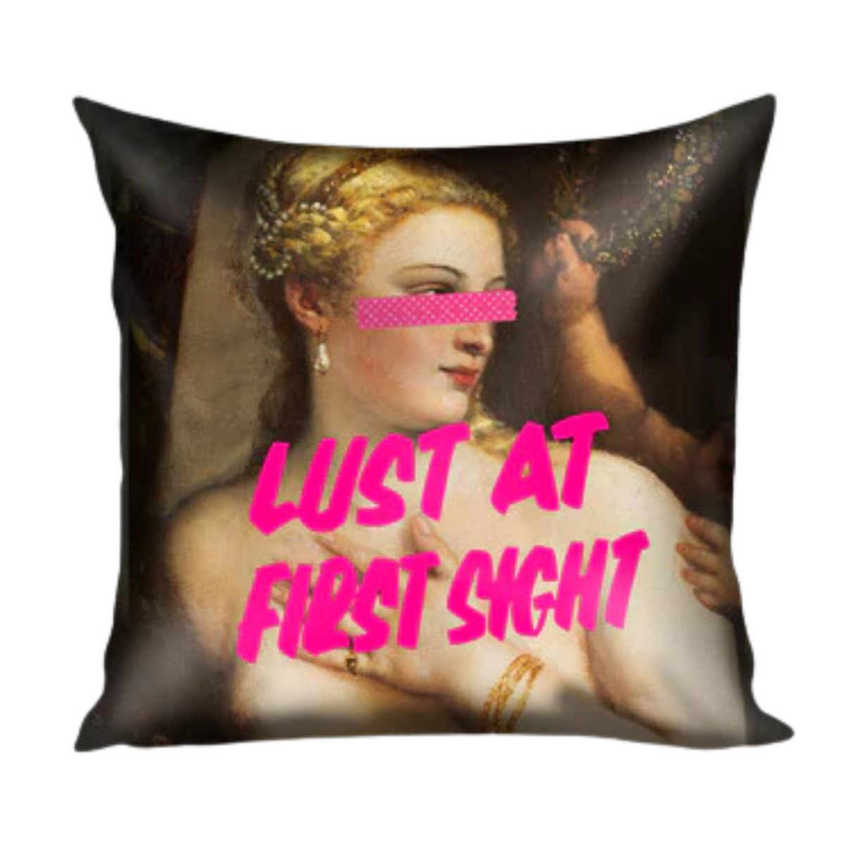 "LUST AT FIRST SIGHT' HANDMADE FEATHER  CUSHION -MEXICO