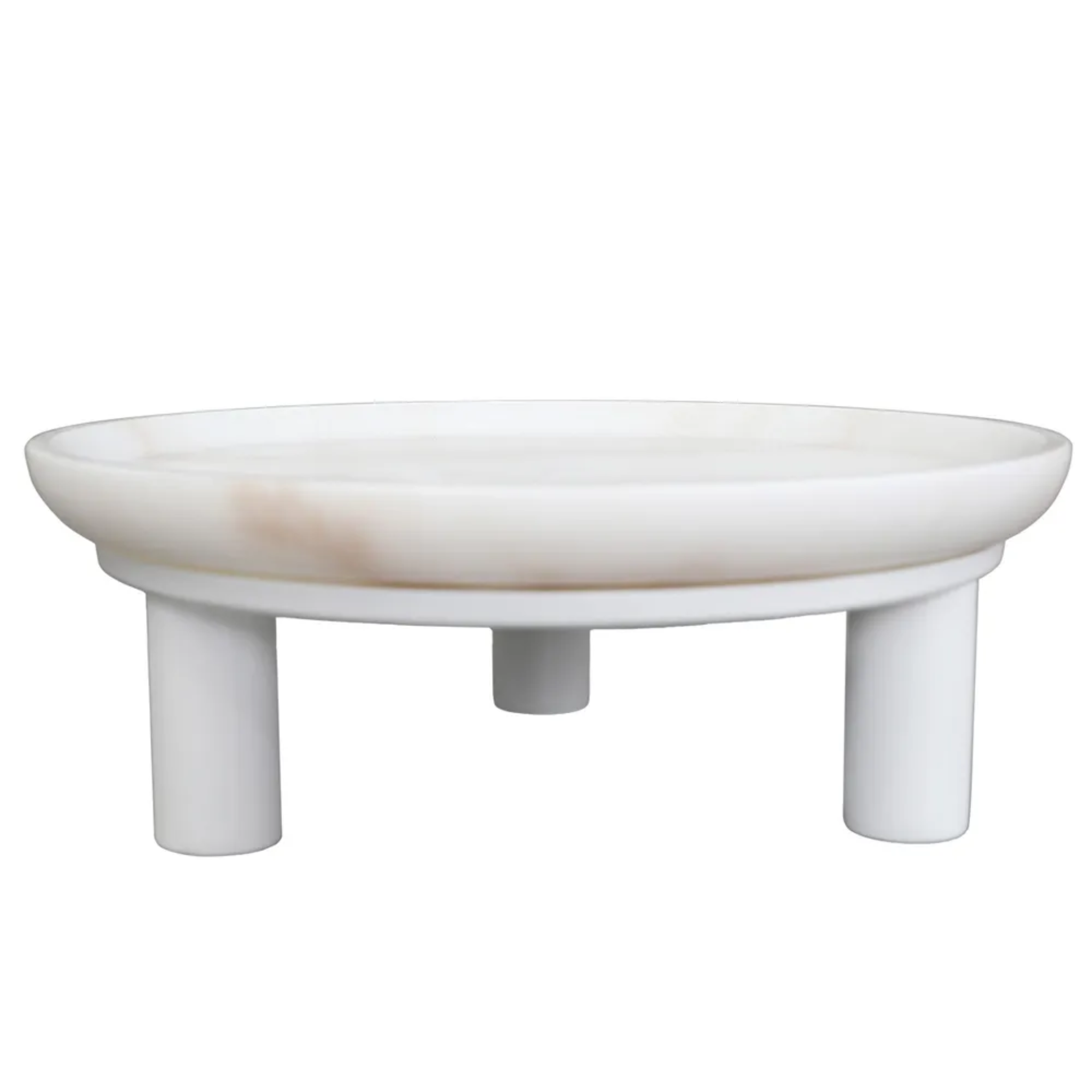 PAULETTE MARBLE FOOTED BOWL - 24CM DIA WHITE