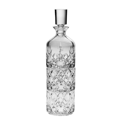 STACKABLE CRYSTAL DECANTER WHISKEY SET (1 DECANTER 2 GLASSES)