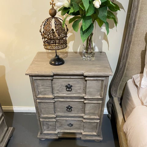 PROVENCE GRANDE THREE DRAWER BEDSIDE TABLE