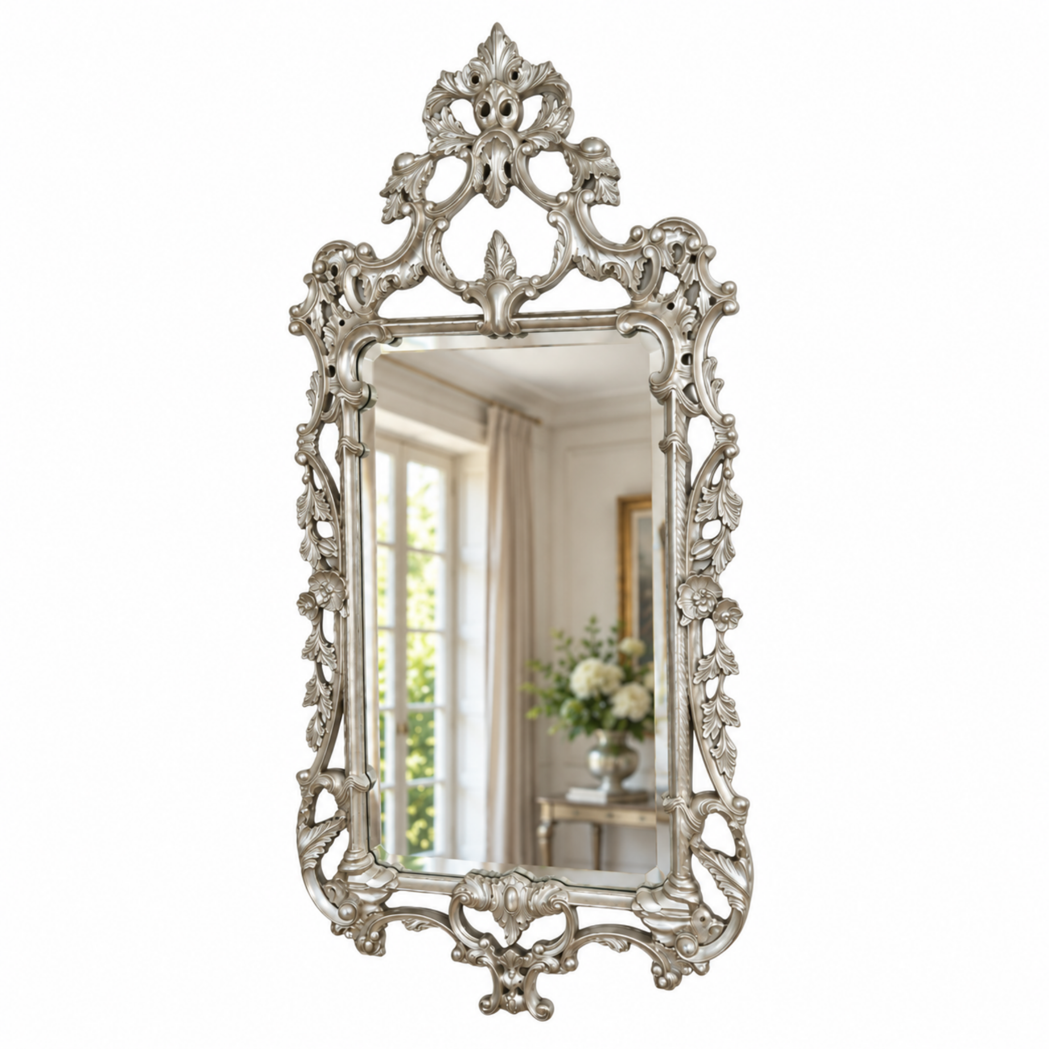 FRENCH ROCOCO GOLD & SILVER LEAF MIRROR