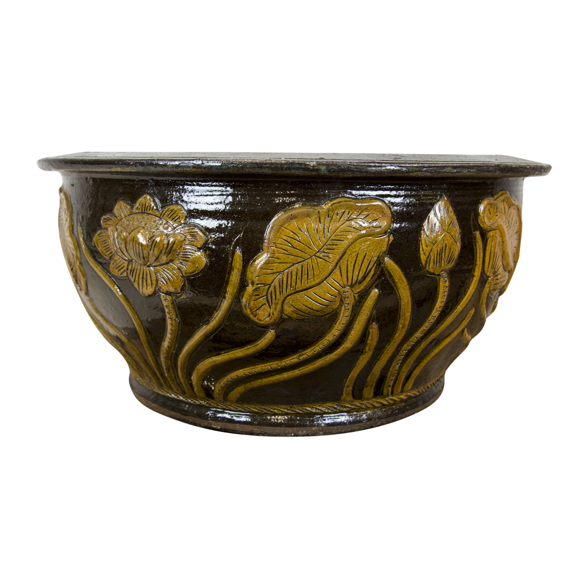 LOTUS WATER BOWL - FIRED IRONSTONE CLAY 54CM