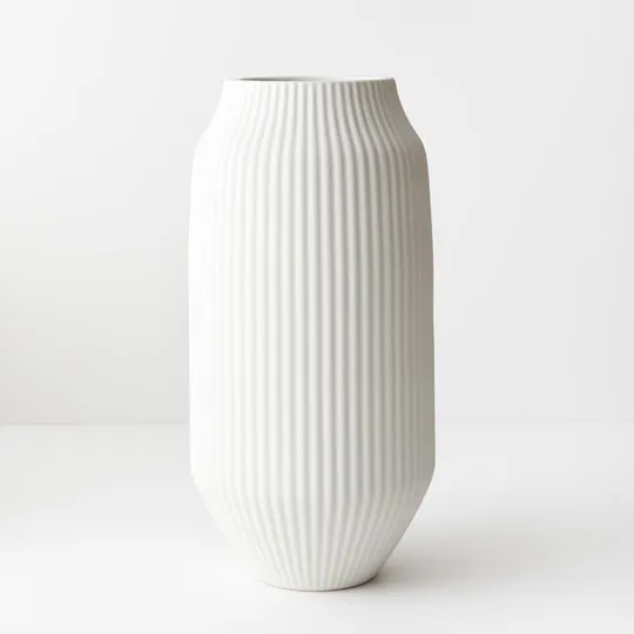 TAZA WHITE CERAMIC VASE 43cmH