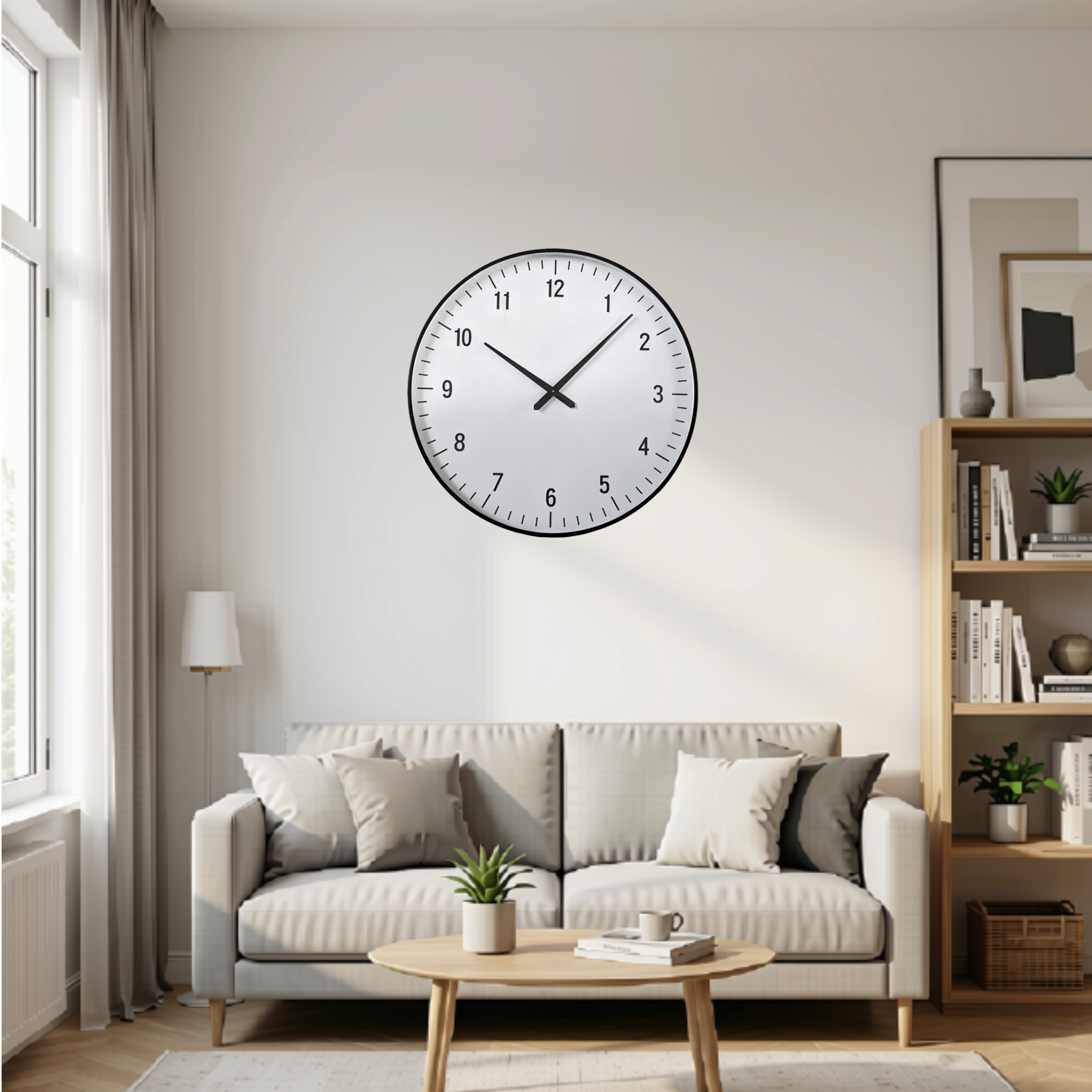 GARRETT IRON 80CM CLOCK CONTEMPORERY BLACK