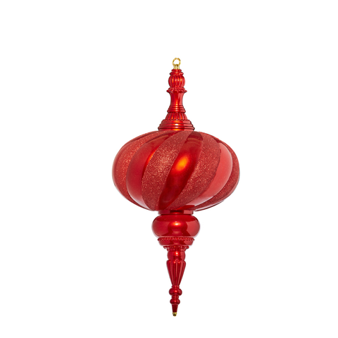 STUNNING RED OVERSIZED HANGING BAUBLE FINIAL 58CM (H)