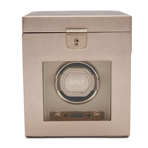 WOLF PALERMO SINGLE WATCH WINDER WITH JEWELRY STORAGE - ROSE GOLD *