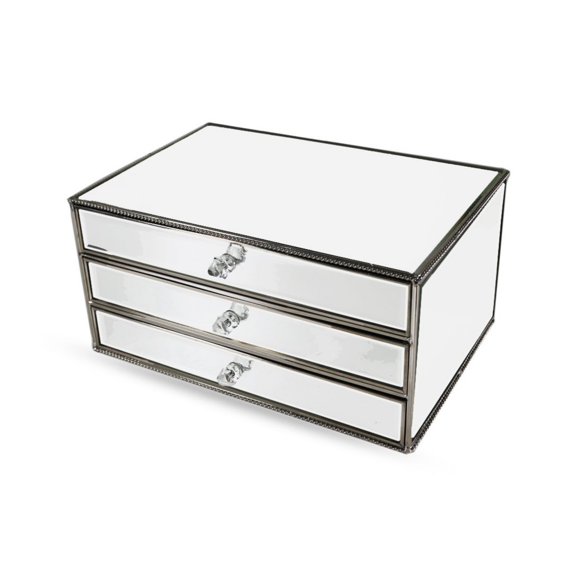 SILVER STRING JEWELLERY BOX - 3 DRAWERS