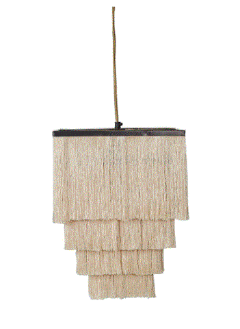 GATSBY PENDANT LAMP FRINGED - DAISY IVORY 30 x 30 x 39 cm
