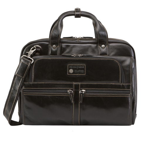 JEKYLL & HIDE LARGE MULTI COMPARTMENT BRIEFCASE- OXFORD BLACK