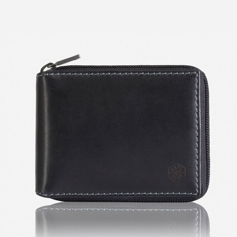 JEKYLL & HIDE LARGE ZIP AROUND WALLET WITH COIN - TEXAS BLACK